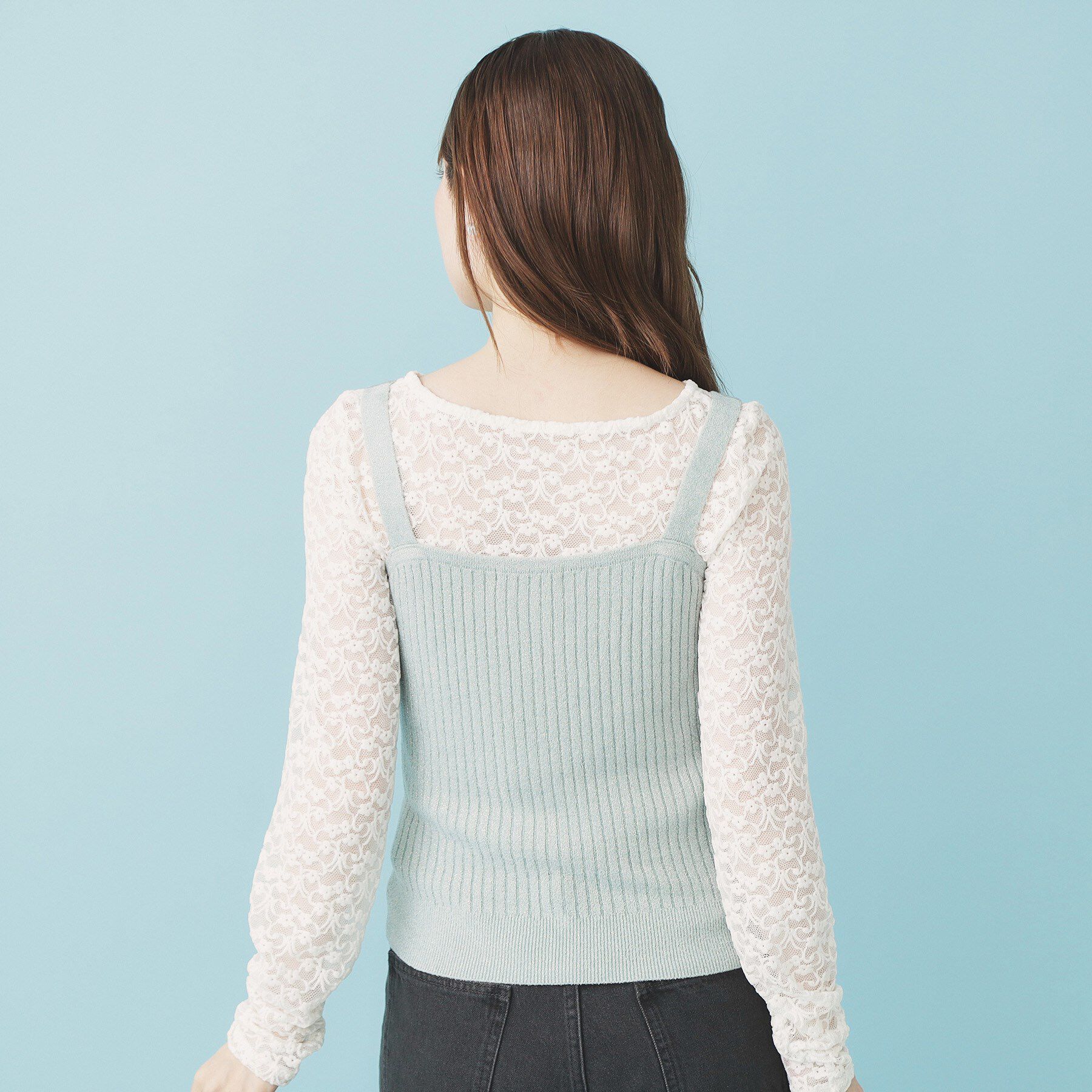 index「ミニモールラメビスチェキャミ/アンサンブル対応【洗濯機OK】」|ニット・セーター|