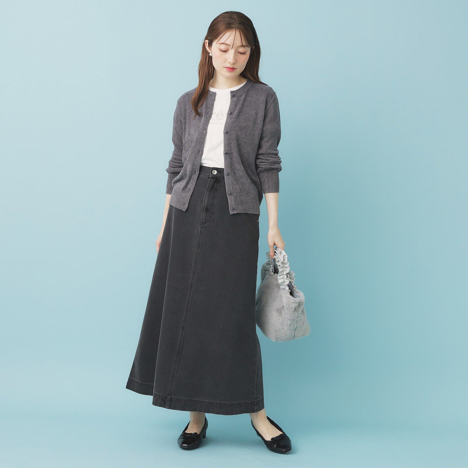 index「ミニモールラメコンパクトクルーカーディガン/アンサンブル対応【洗濯機OK】」|カーディガン|