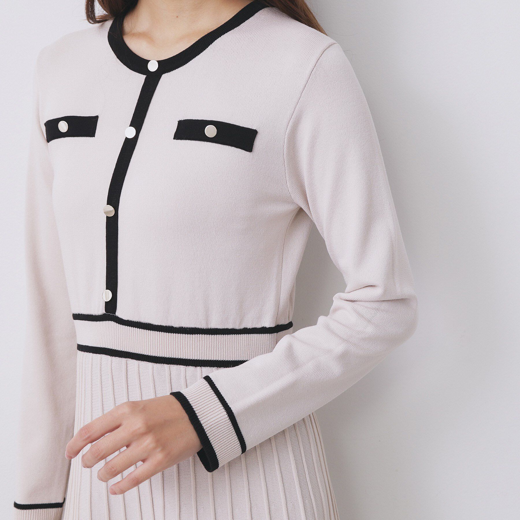 index「バイカラードッキング風ニットワンピース【洗濯機OK/抗ピル】」|ワンピース|