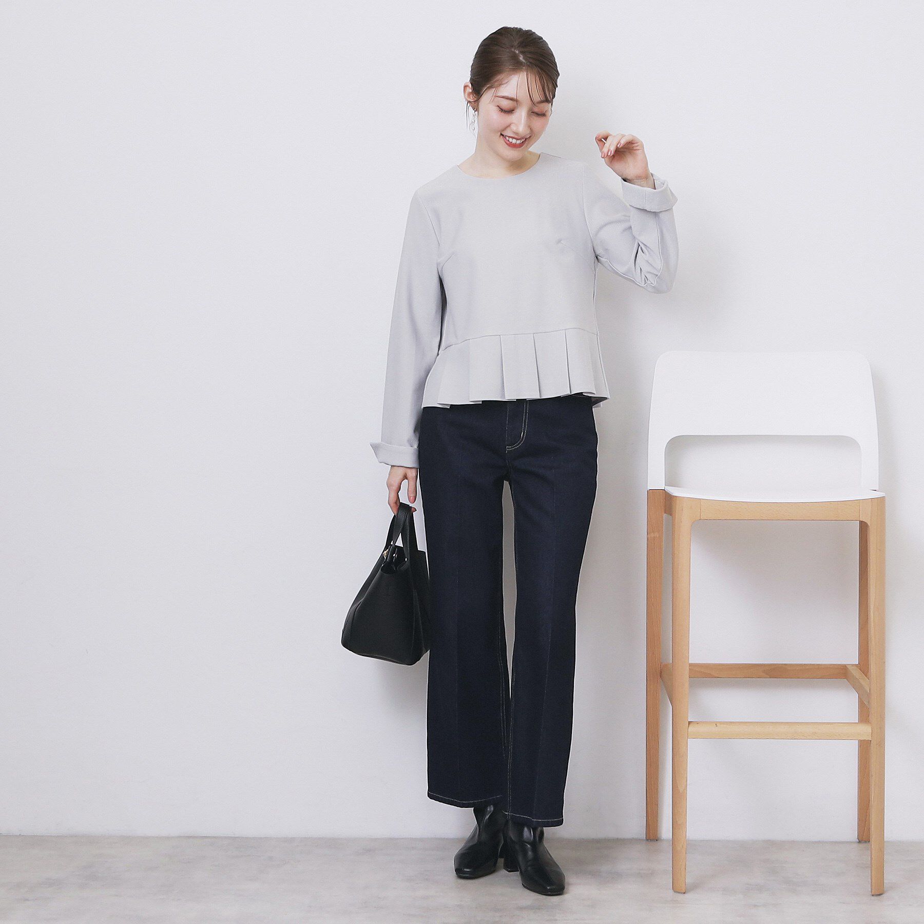 index「ストレッチペプラムラメトップス【洗濯機OK/防シワ/抗ピル】《S～3L》」|Tシャツ・カットソー|