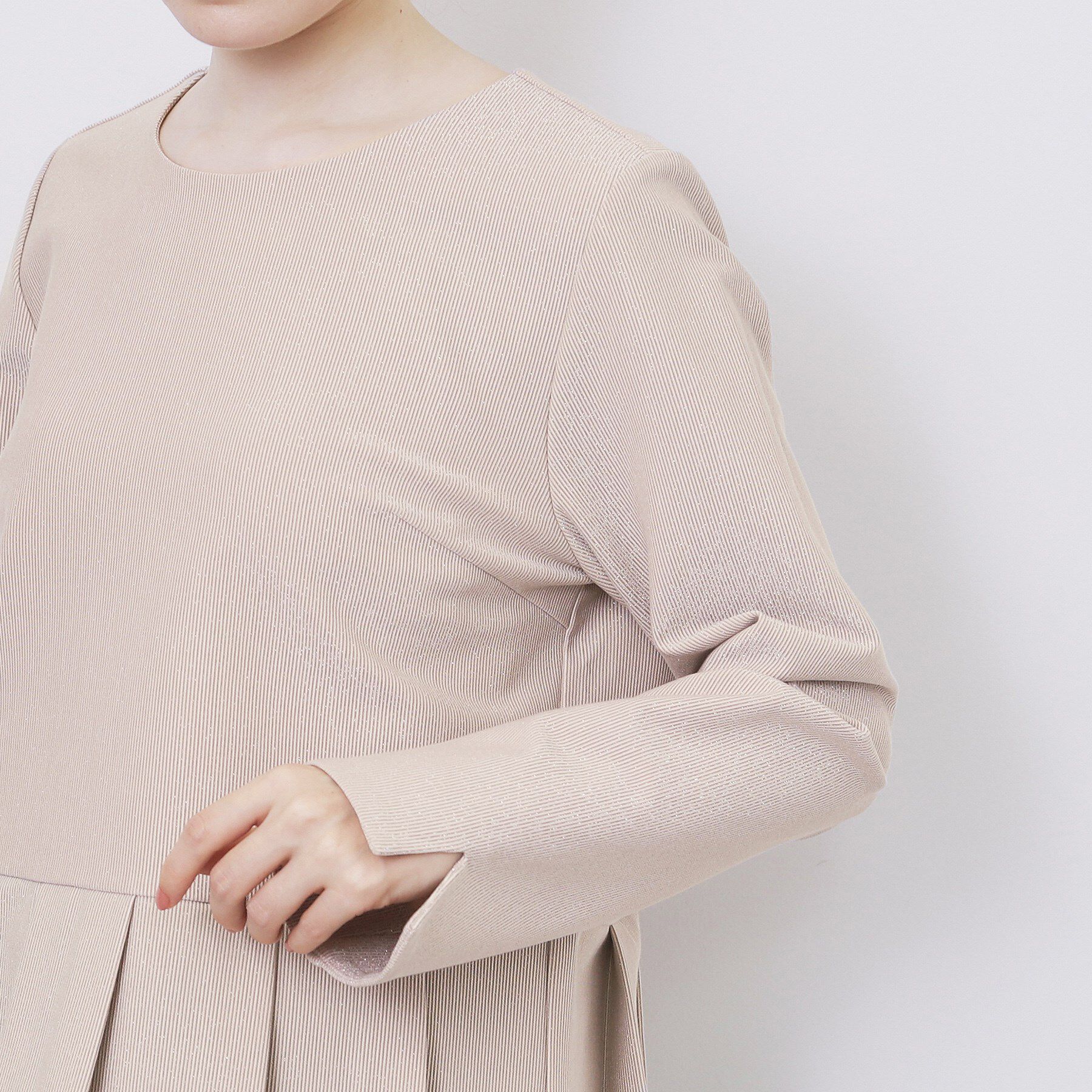 index「ストレッチペプラムラメトップス【洗濯機OK/防シワ/抗ピル】《S～3L》」|Tシャツ・カットソー|