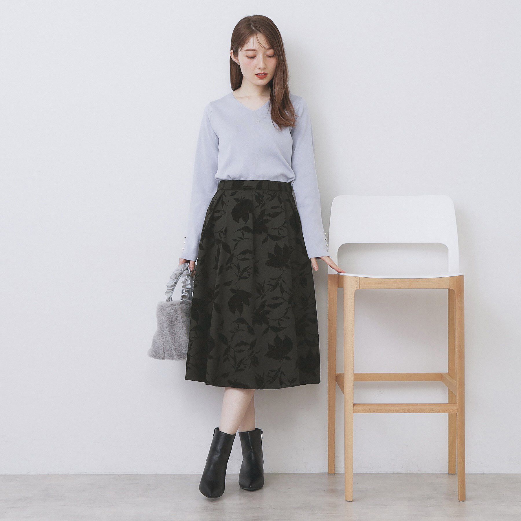 index「フラワータックフレアスカート【洗濯機OK/イージーアイロン/防シワ】」|スカート|