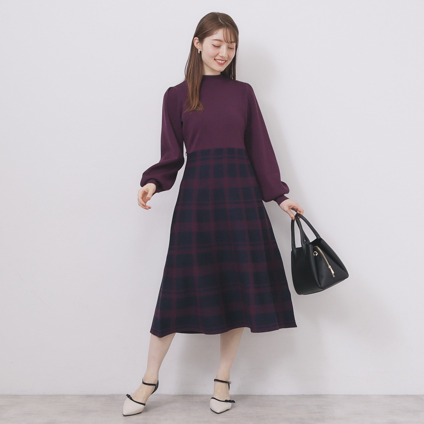 index「ハイネックニットワンピース【洗濯機OK/抗ピル】」|ワンピース|