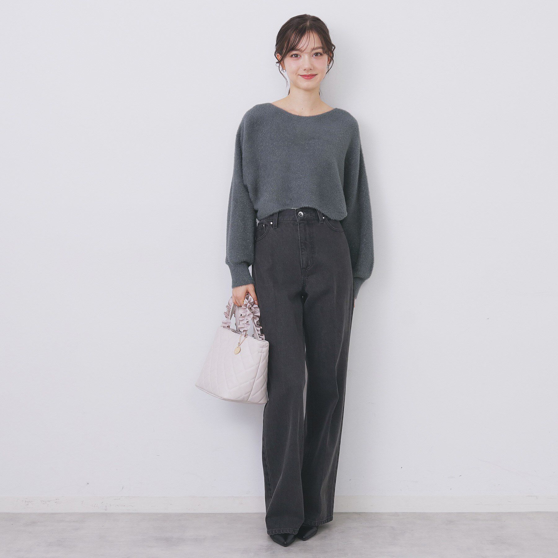 index「ラメフェザープルオーバーセット ニットワンピース【洗濯機OK】《XS～LL》」|スーツ|