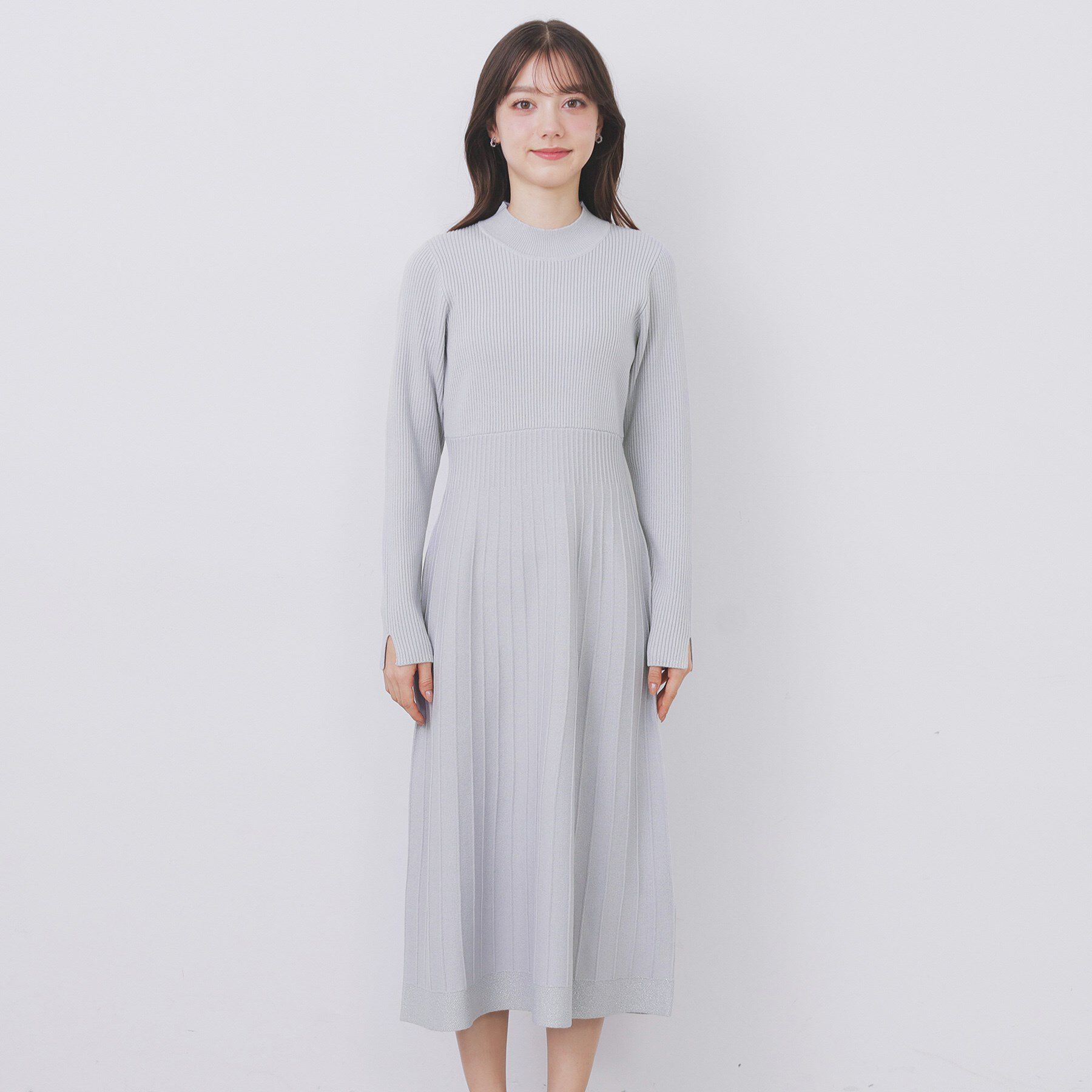 index「ラメフェザープルオーバーセット ニットワンピース【洗濯機OK】《XS～LL》」|スーツ|