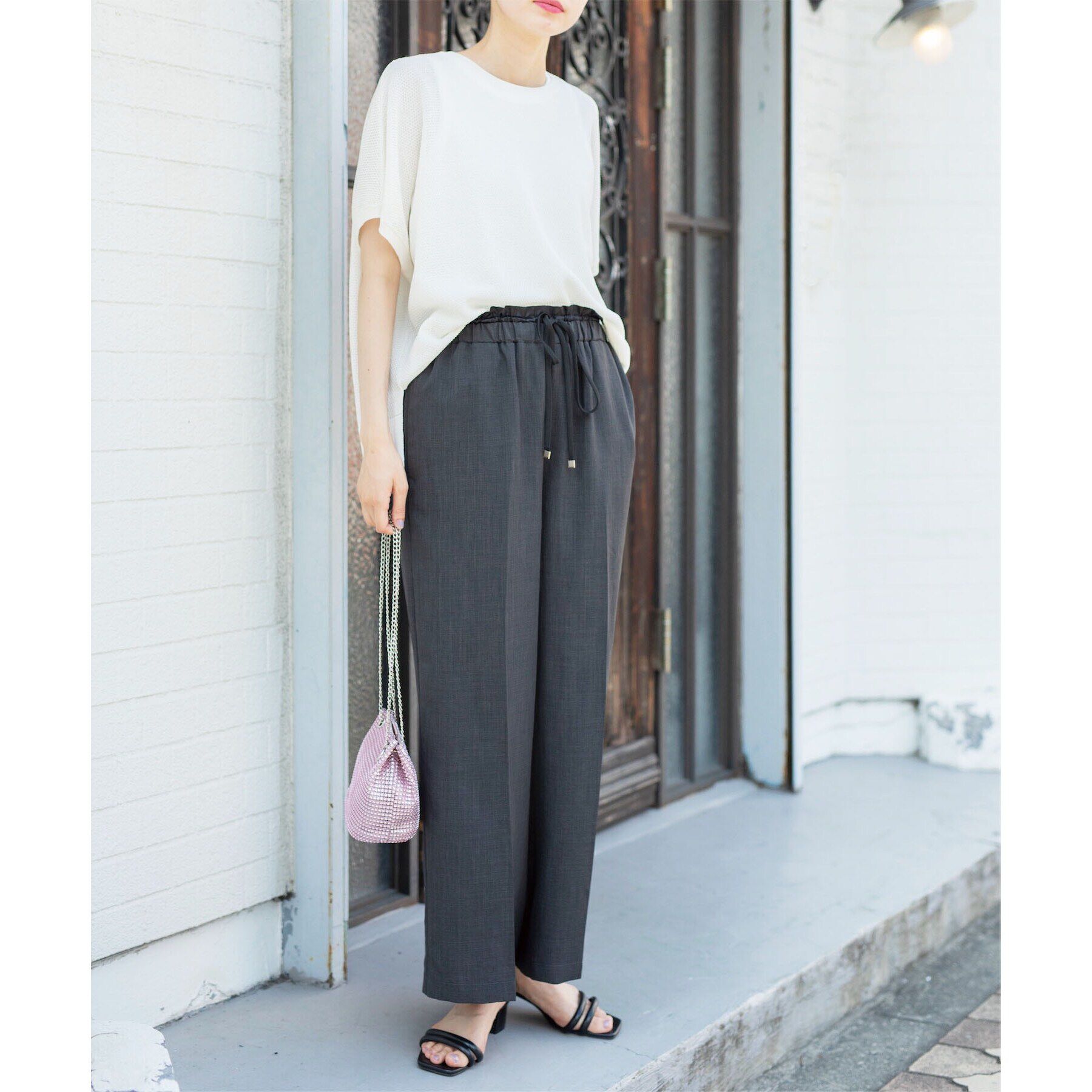 OPAQUE.CLIP「ウエストサテン使いイージーワイドパンツ【洗濯機洗い可】」|その他|