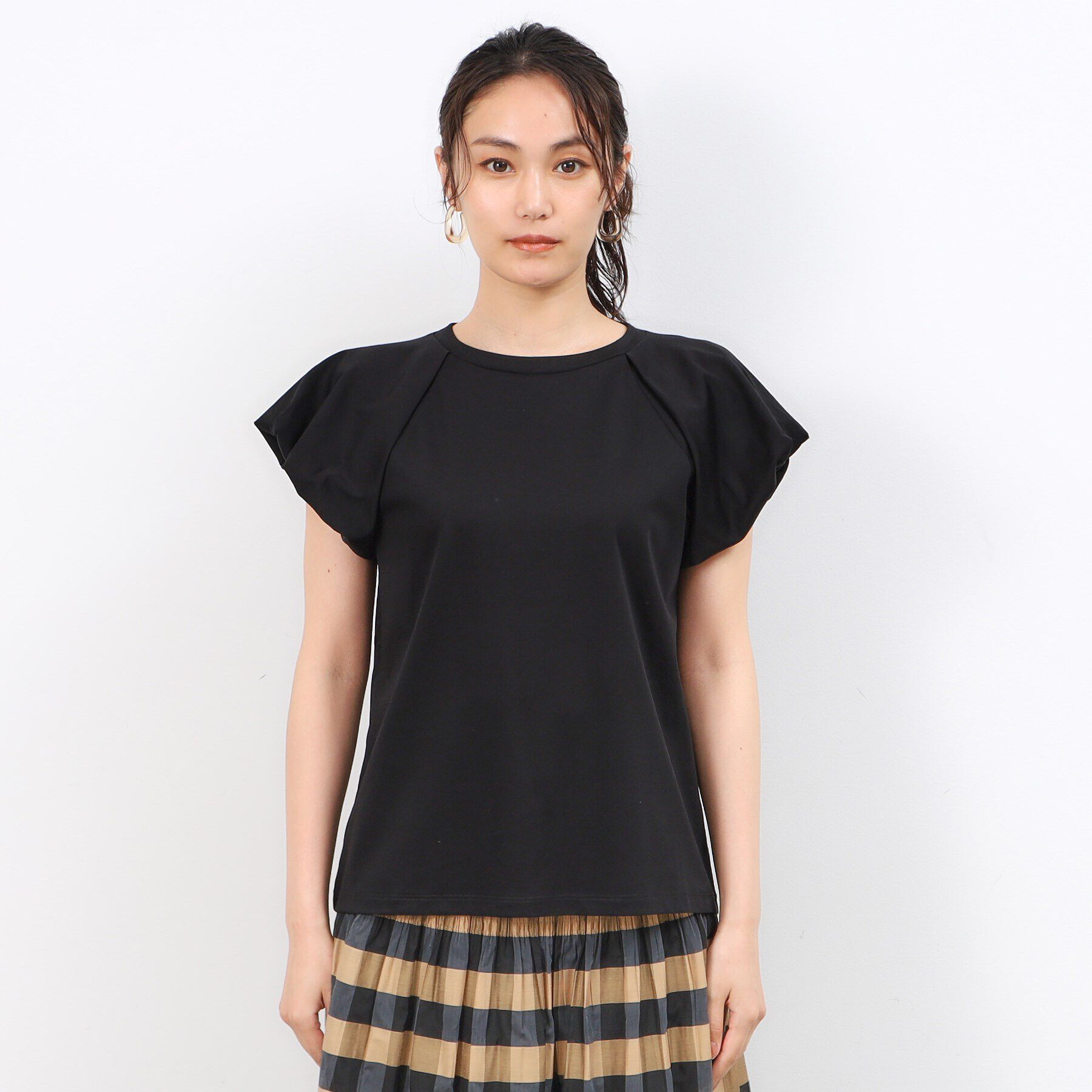 OPAQUE.CLIP「《美人百花掲載》バルーンスリーブカットソー【洗濯機洗い可】」|Tシャツ・カットソー|