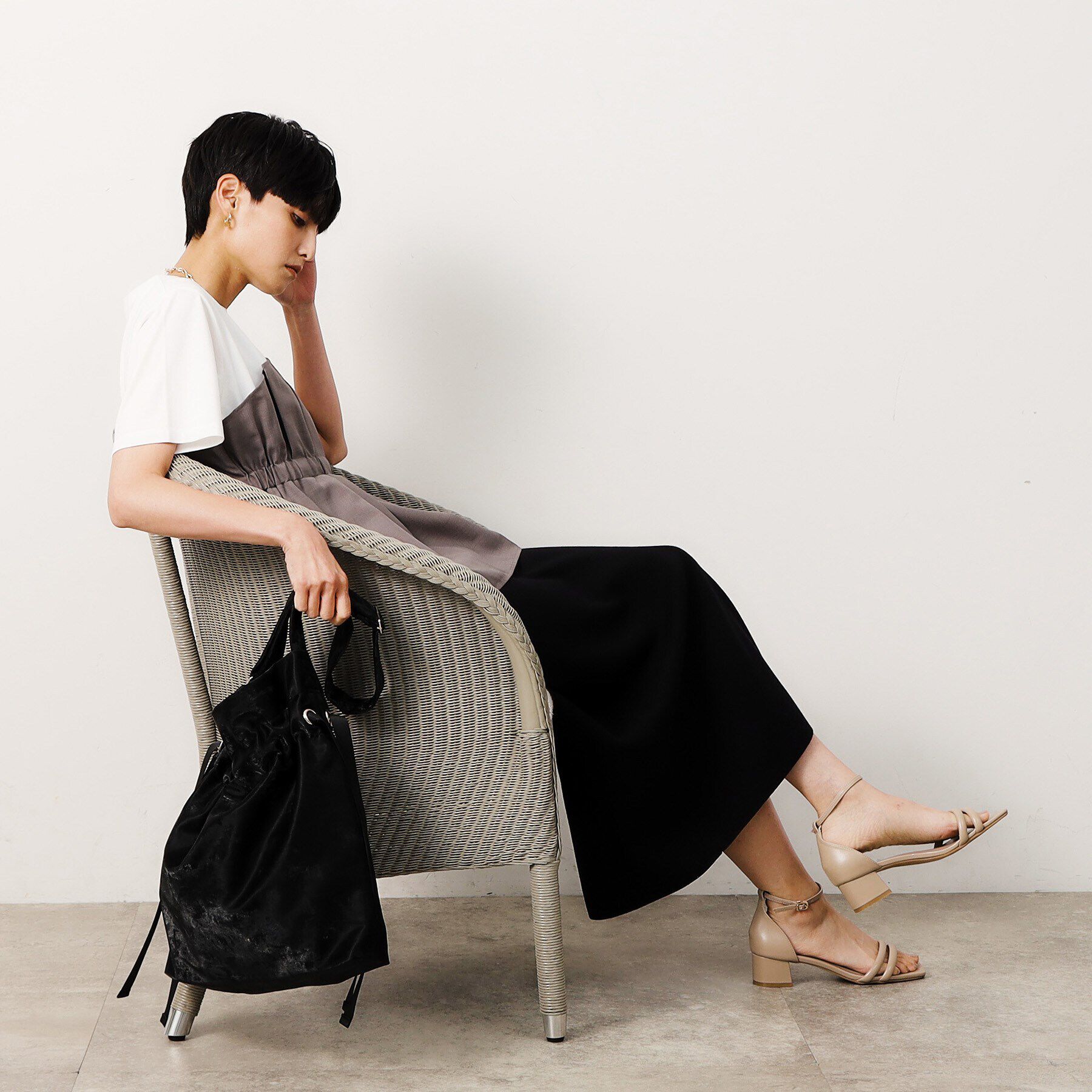 OPAQUE.CLIP「【2WAY／A4サイズ対応】ドローストリングサイドリボンショルダーバッグ」|ショルダー・メッセンジャー|