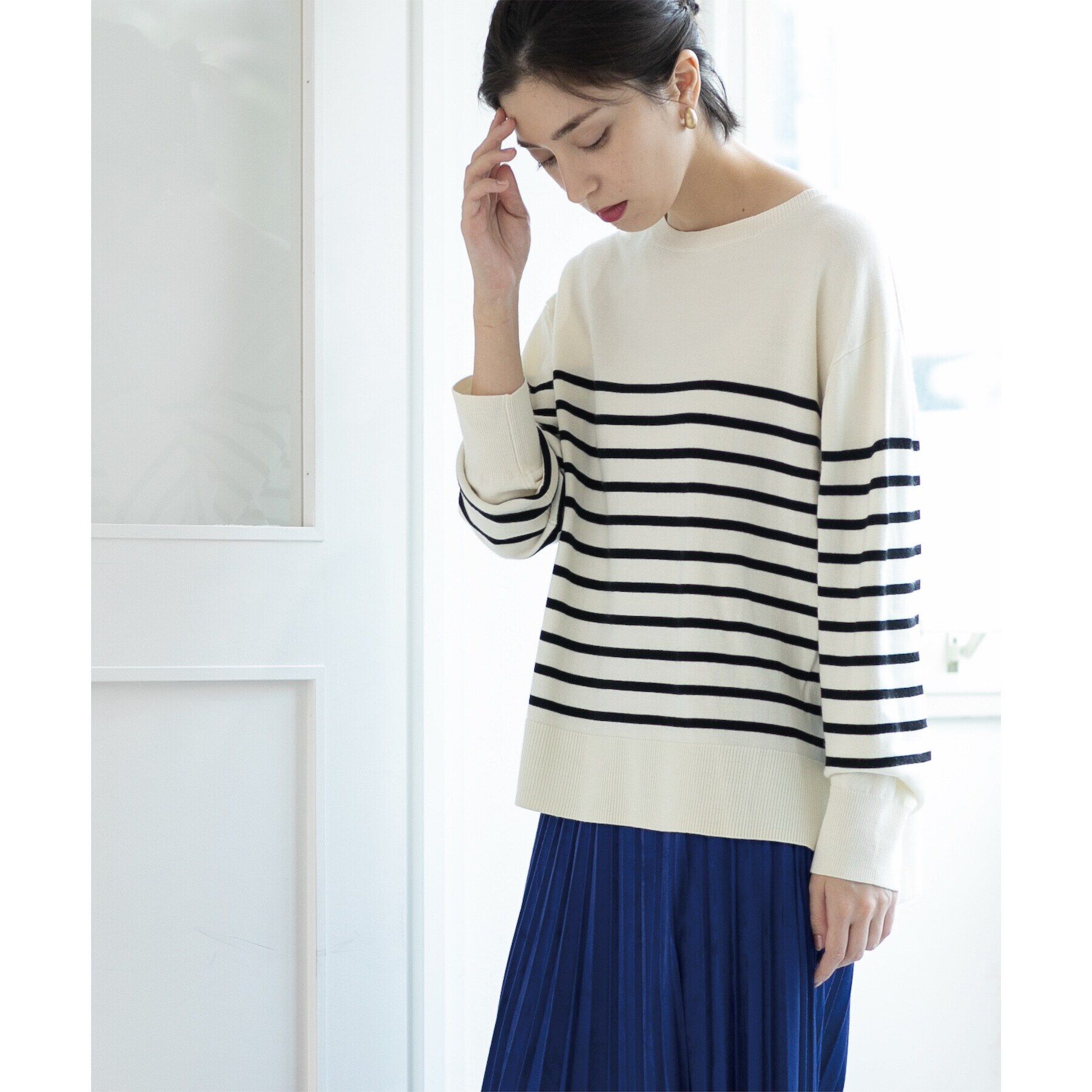 OPAQUE.CLIP「《S-LLsize/6color》ボートネックニット／FILIVIVI・フィルビビ【洗濯機洗い可】」|ニット・セーター|