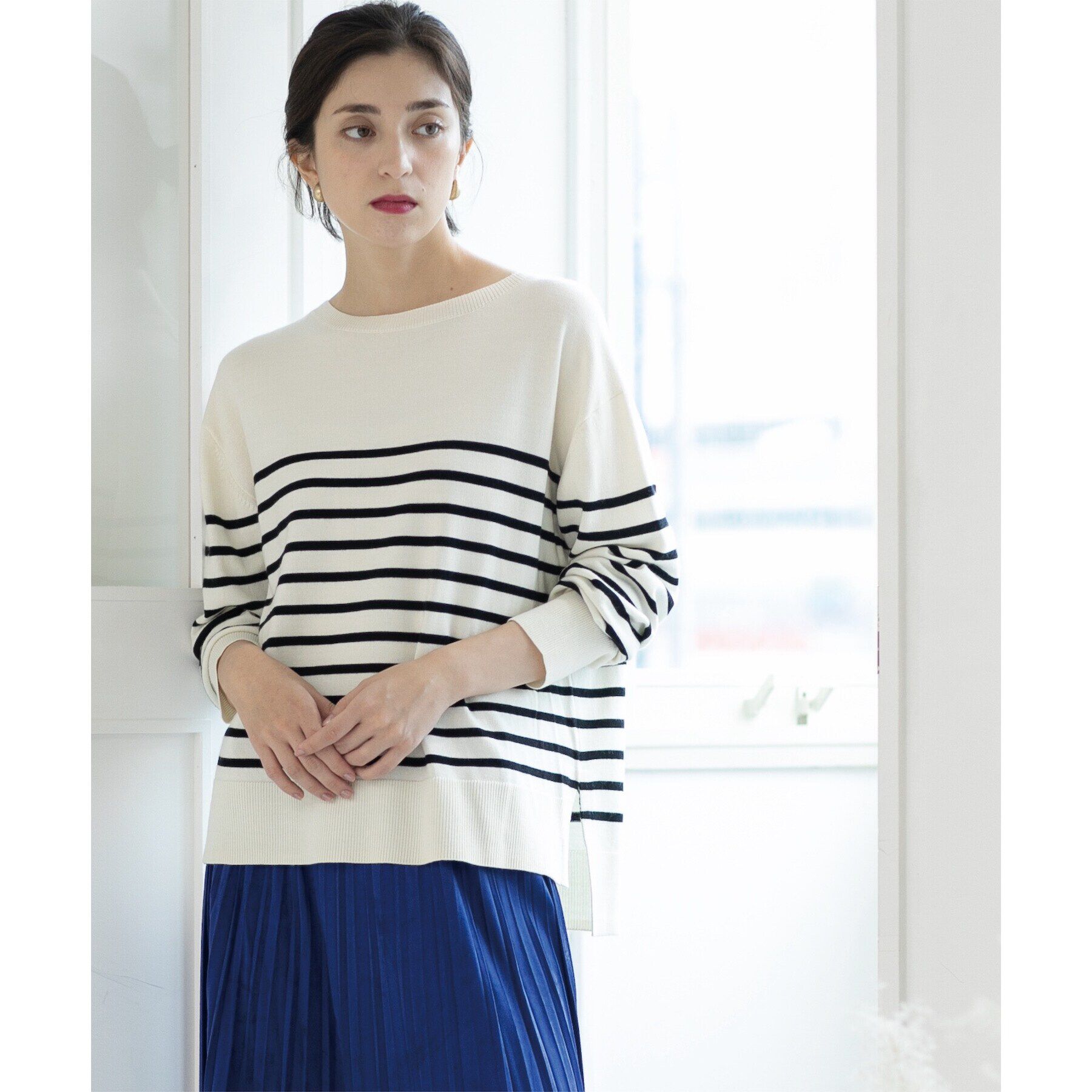 OPAQUE.CLIP「《S-LLsize/6color》ボートネックニット／FILIVIVI・フィルビビ【洗濯機洗い可】」|ニット・セーター|