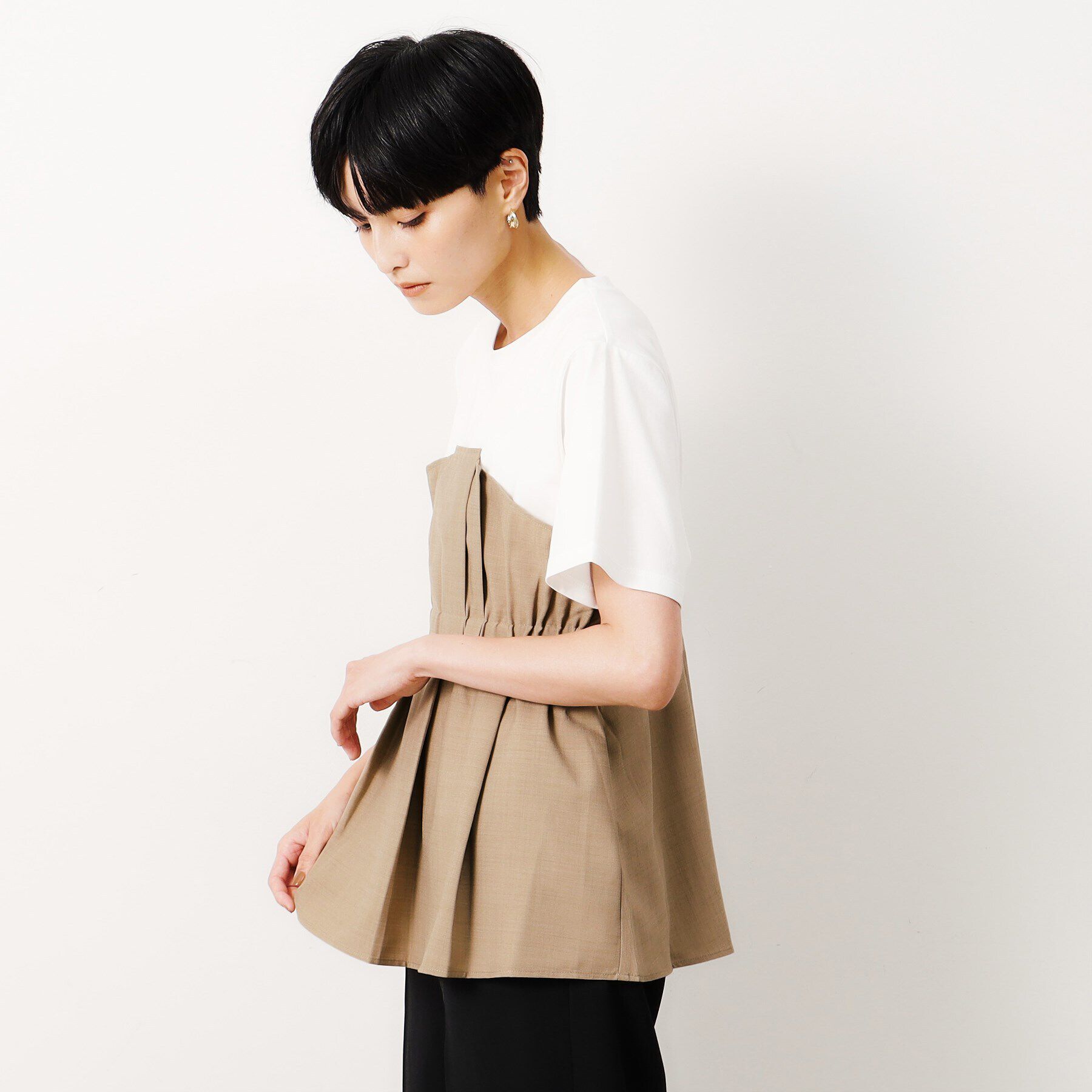 OPAQUE.CLIP「ビスチェドッキングカットソー【洗濯機洗い可】」|Tシャツ・カットソー|