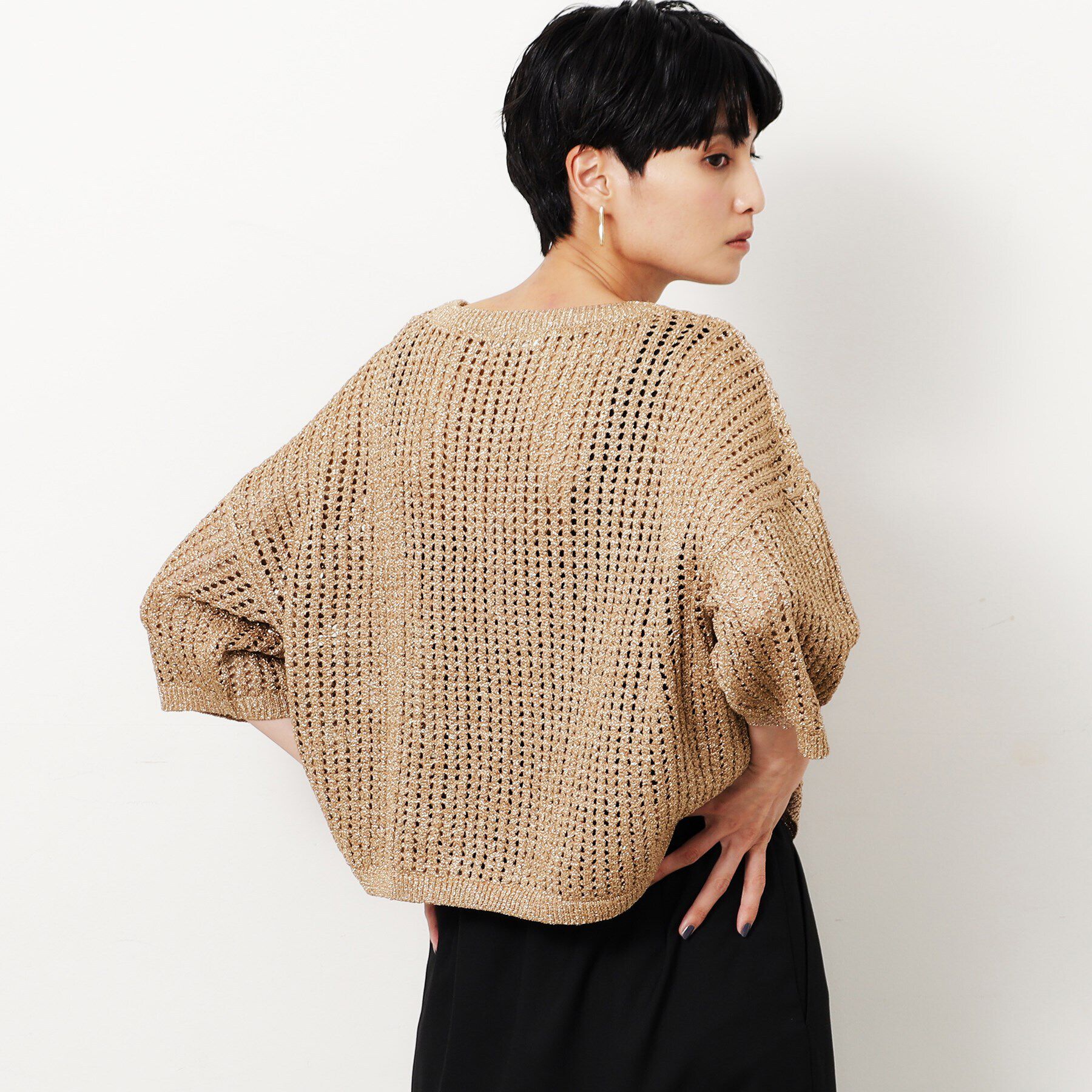 OPAQUE.CLIP「ラメメッシュニット【洗濯機洗い可】」|ニット・セーター|