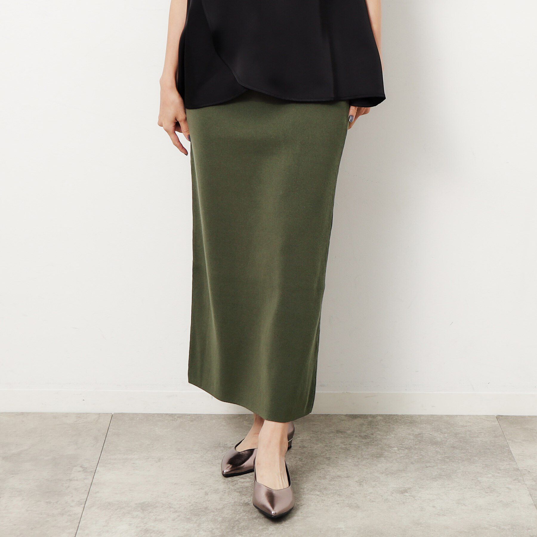 OPAQUE.CLIP「ニットナロースカート／セットアップ対応【洗濯機洗い可】」|スカート|