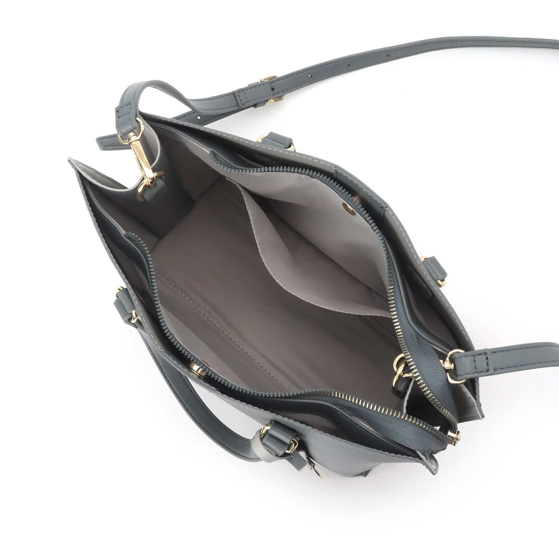 OPAQUE.CLIP「【2WAY／通勤対応】バイカラースムース合皮ミドルバッグ」|トートバッグ|