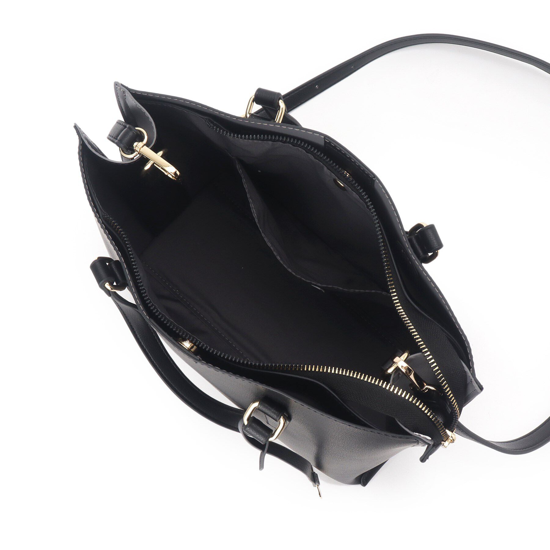 OPAQUE.CLIP「【2WAY／通勤対応】バイカラースムース合皮ミドルバッグ」|トートバッグ|