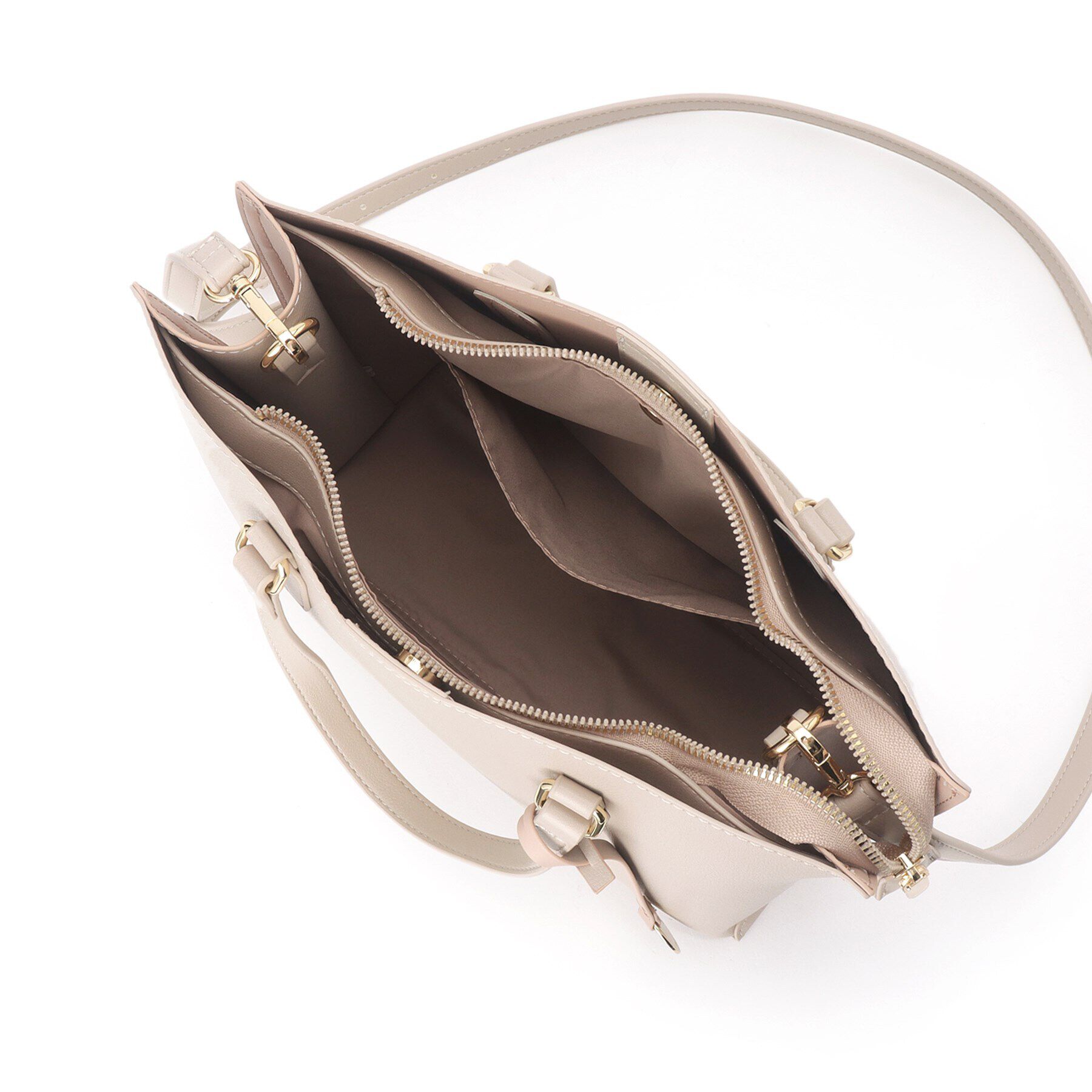 OPAQUE.CLIP「【2WAY／通勤対応】バイカラースムース合皮ミドルバッグ」|トートバッグ|