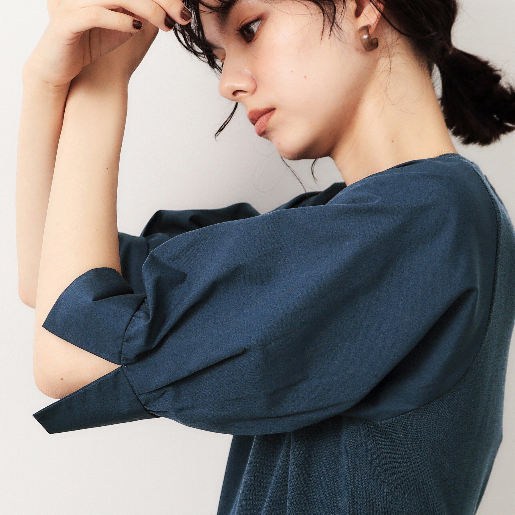 OPAQUE.CLIP「フハクスリーブドッキングニット【洗濯機洗い可/抗ピル】」|ニット・セーター|