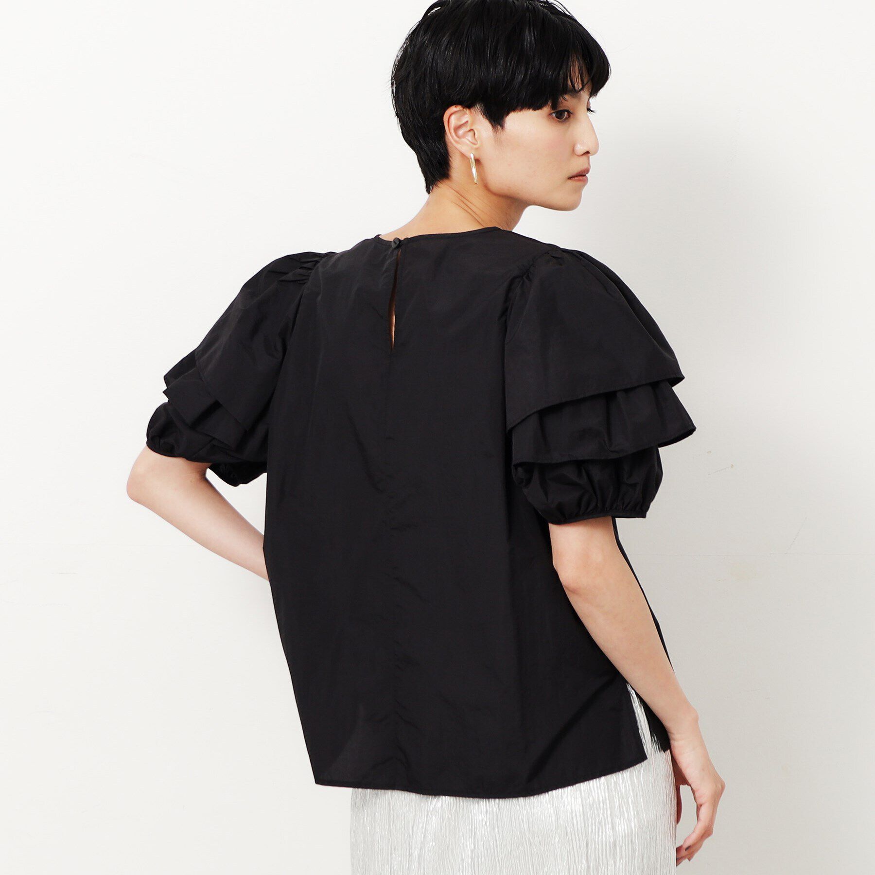 OPAQUE.CLIP「《美人百花掲載》フリル重ねスリーブブラウス【洗濯機洗い可】」|シャツ・ブラウス|