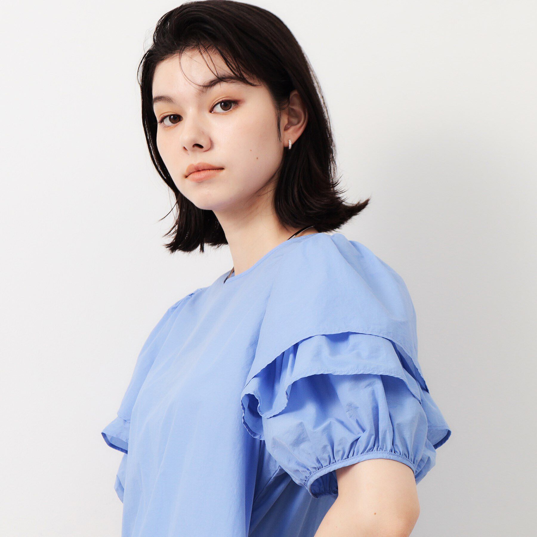 OPAQUE.CLIP「《美人百花掲載》フリル重ねスリーブブラウス【洗濯機洗い可】」|シャツ・ブラウス|