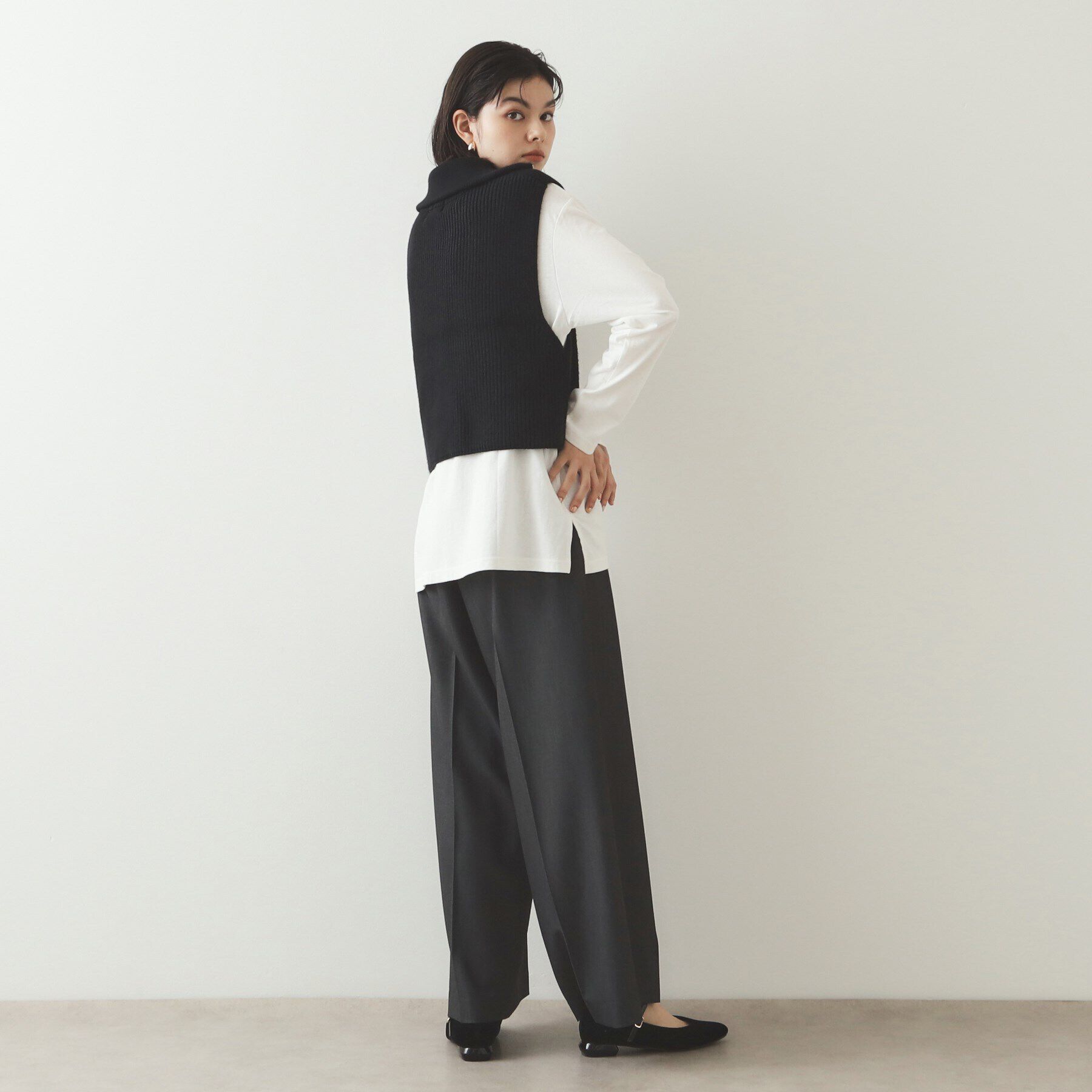 OPAQUE.CLIP「《CLASSY掲載》ハーフZIPニットベスト【洗濯機洗い可】」|ニット・セーター|