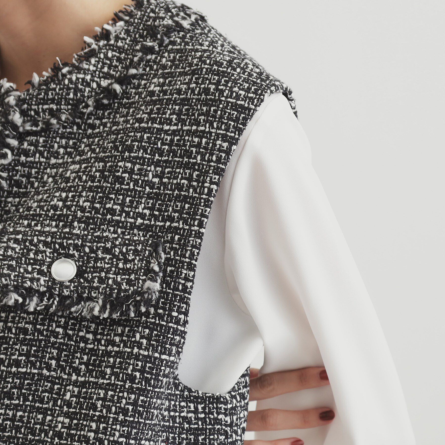 OPAQUE.CLIP「ツイードジレ【洗濯機洗い可】」|ベスト・ジレ|