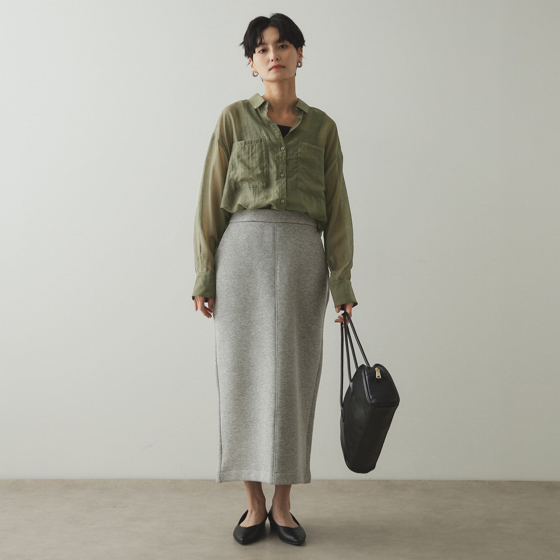 OPAQUE.CLIP「シアーダブルポケットシャツ【洗濯機洗い可】」|シャツ・ブラウス|