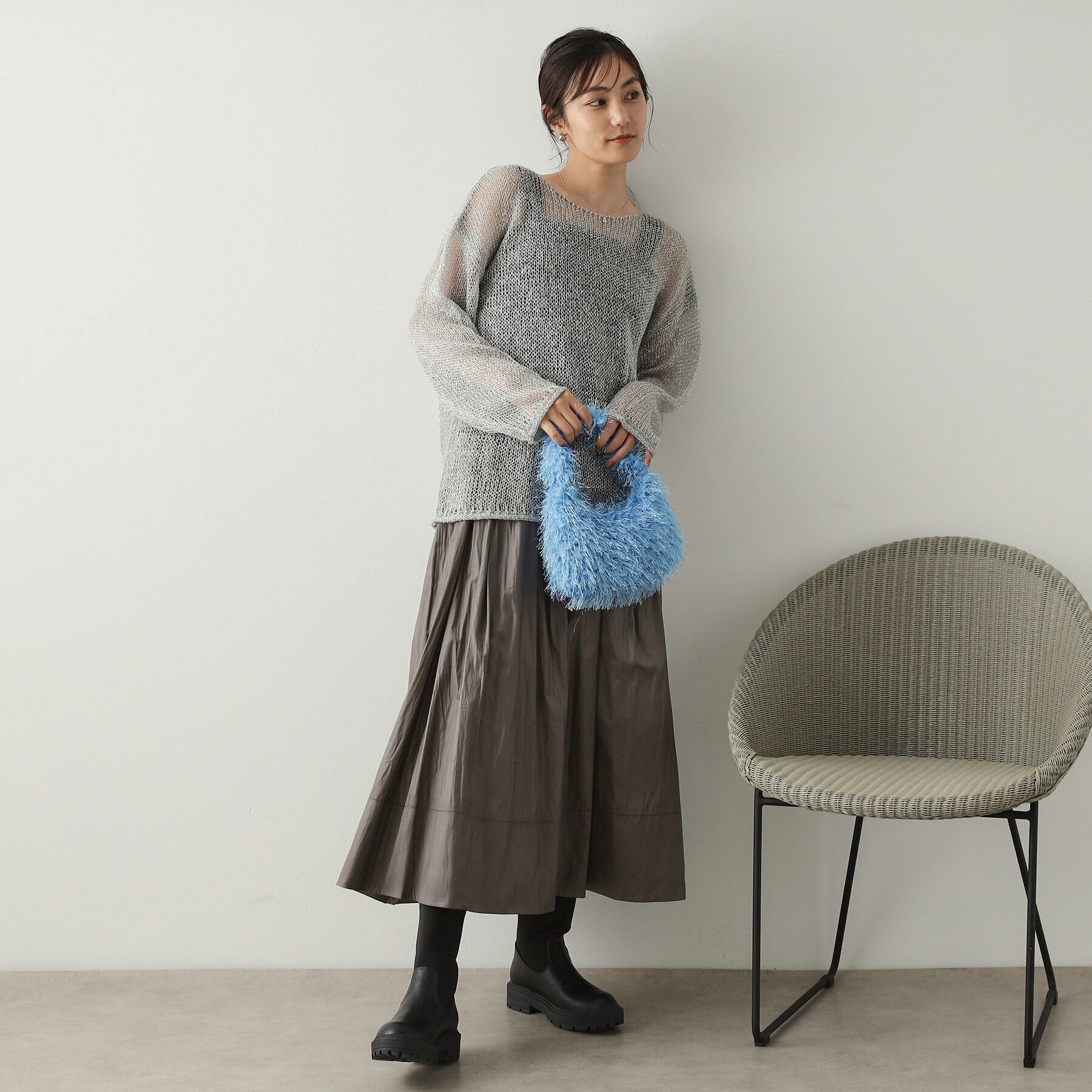 OPAQUE.CLIP「キラキラシアーニット【洗濯機洗い可】」|ニット・セーター|