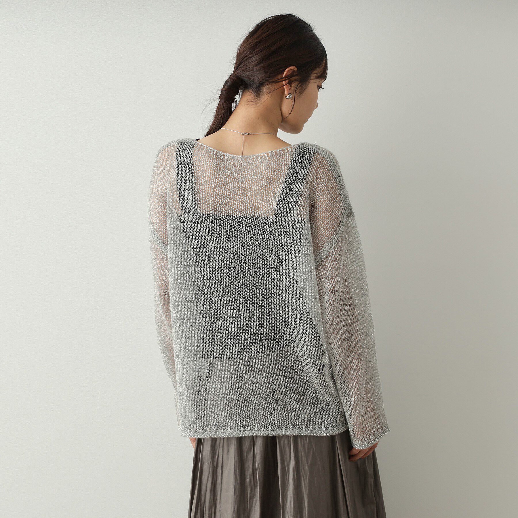 OPAQUE.CLIP「キラキラシアーニット【洗濯機洗い可】」|ニット・セーター|