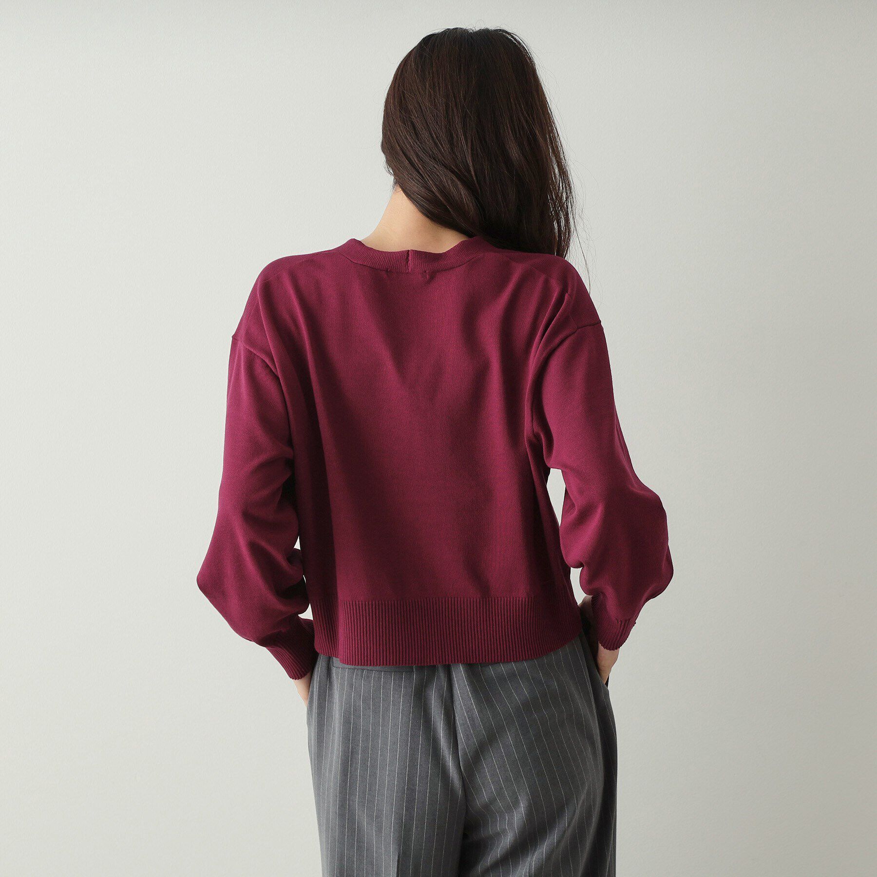 OPAQUE.CLIP「フロントZIPニットカーディガン【洗濯機洗い可／抗ピル】」|カーディガン|