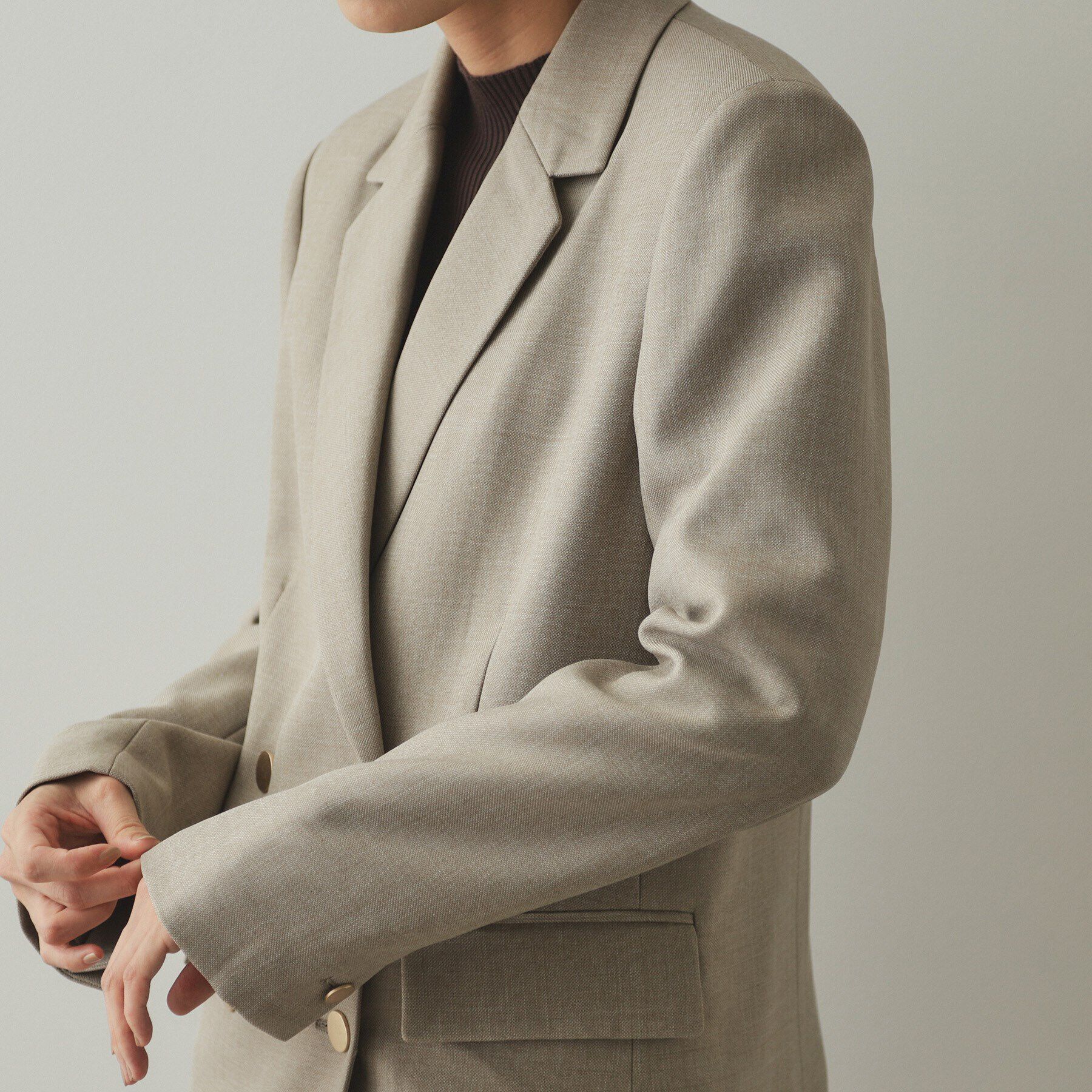 OPAQUE.CLIP「金ボタンダブルテーラードジャケット【洗える/ストレッチ/抗ピル】」|テーラードジャケット|