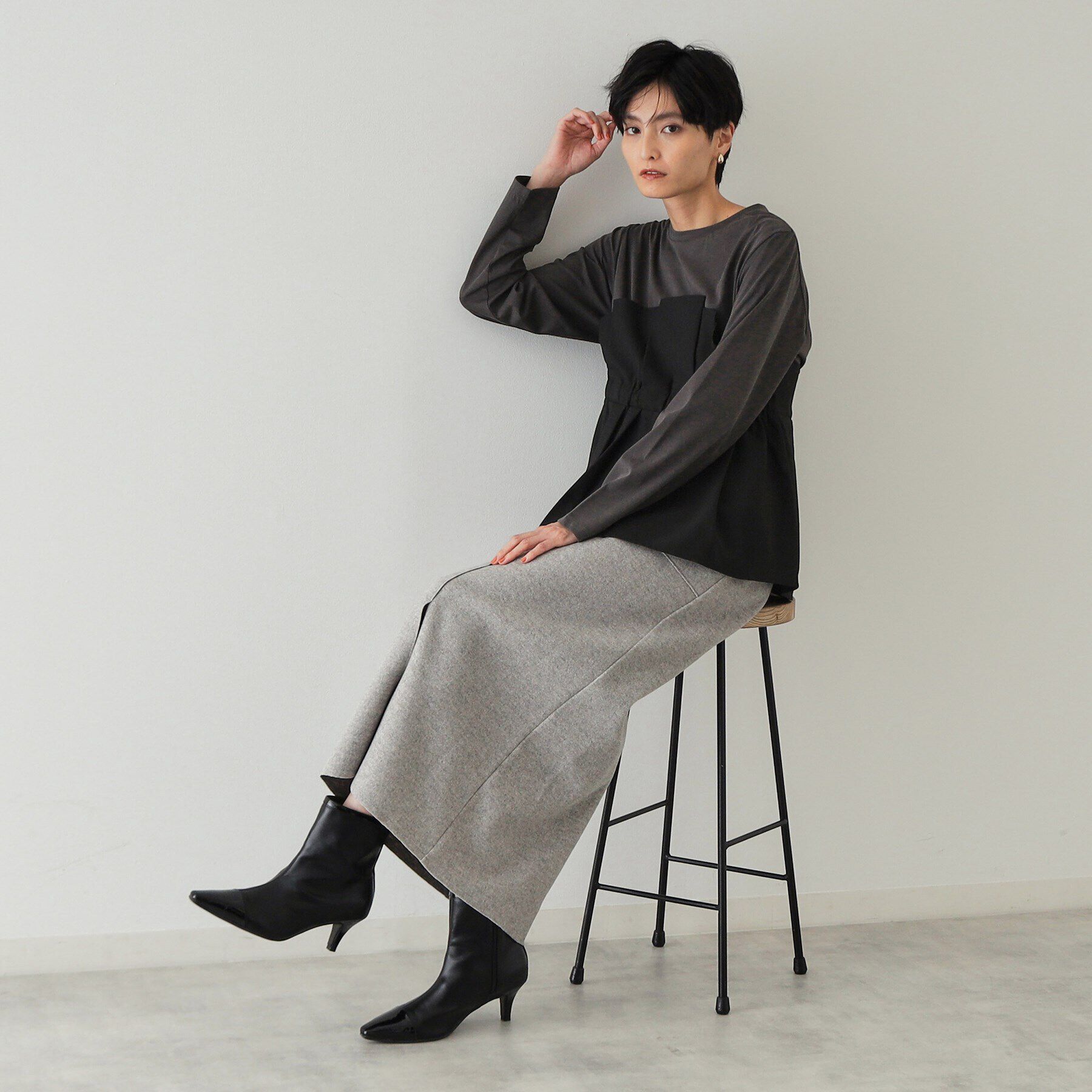 OPAQUE.CLIP「ビスチェドッキングカットソー【洗濯機洗い可】」|Tシャツ・カットソー|