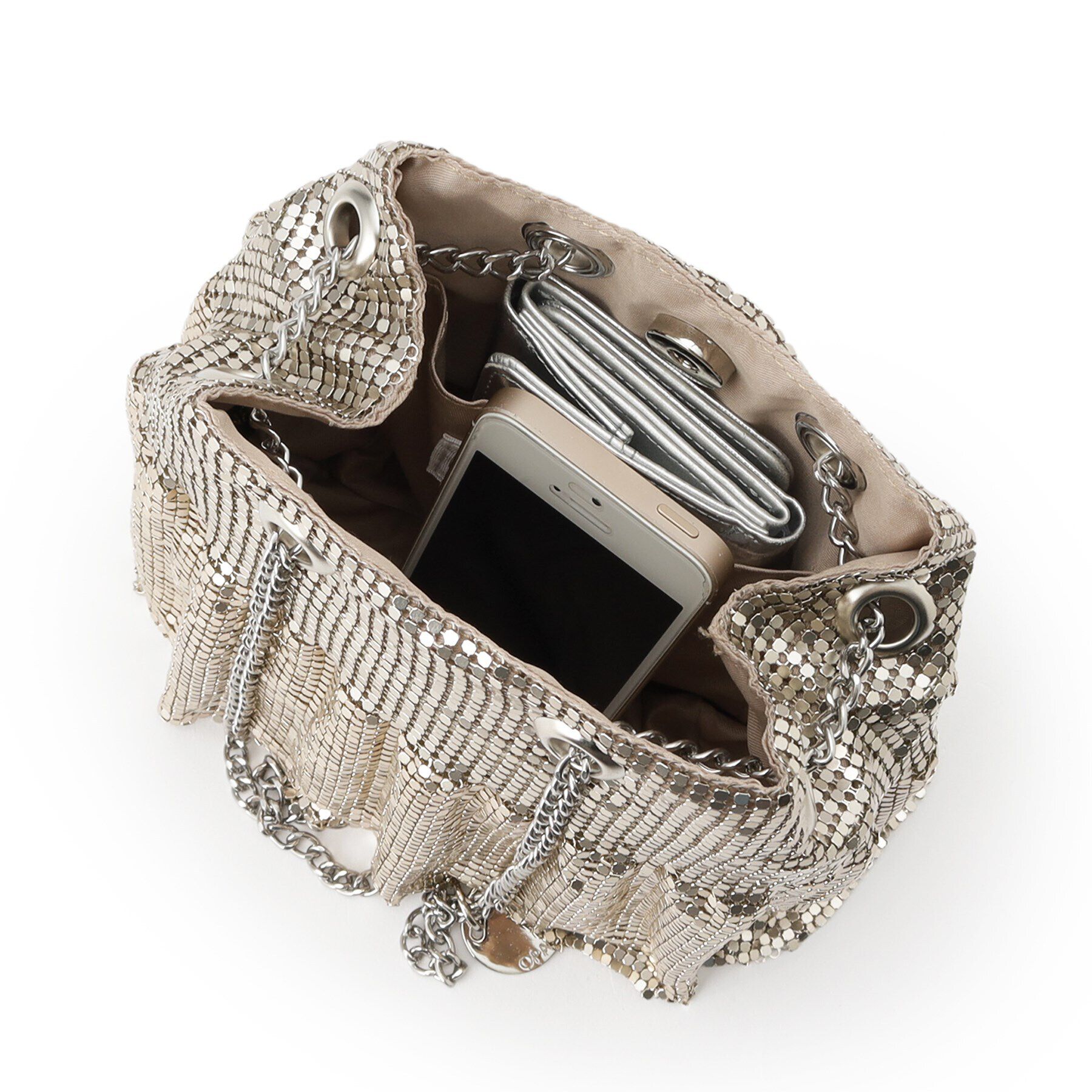 OPAQUE.CLIP「【2WAY】メタルメッシュフリルミニショルダーバッグ」|ショルダー・メッセンジャー|