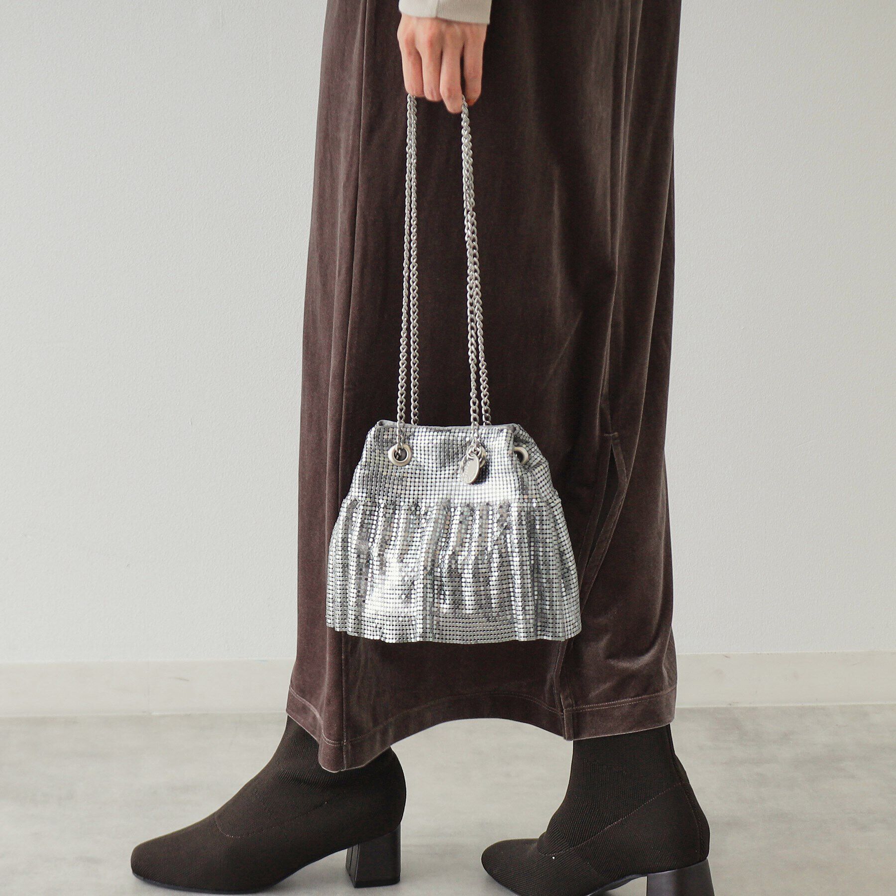 OPAQUE.CLIP「【2WAY】メタルメッシュフリルミニショルダーバッグ」|ショルダー・メッセンジャー|