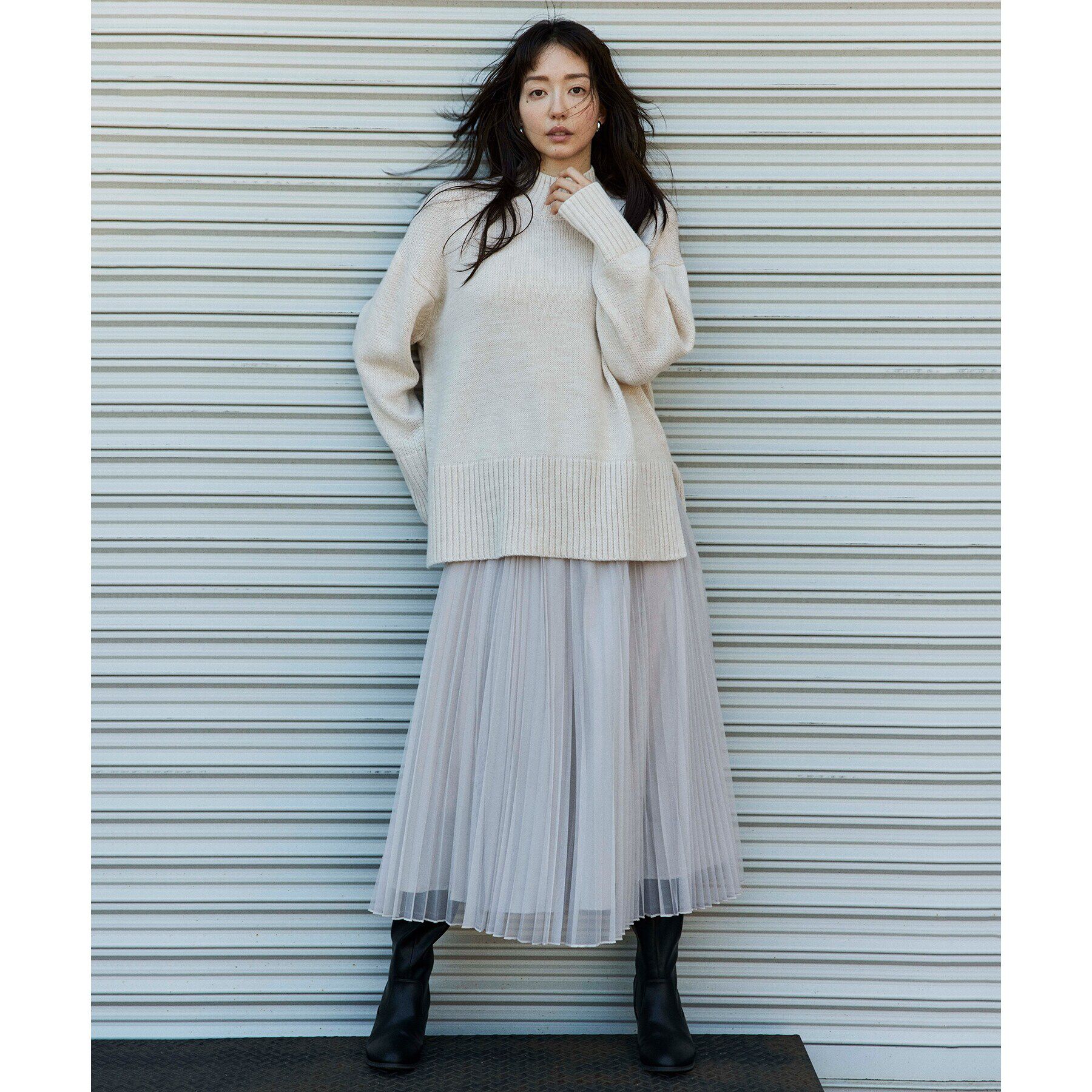 OPAQUE.CLIP「《10color/S-LLsize》ハイネックミドルゲージニット【洗濯機洗い可】」|ニット・セーター|