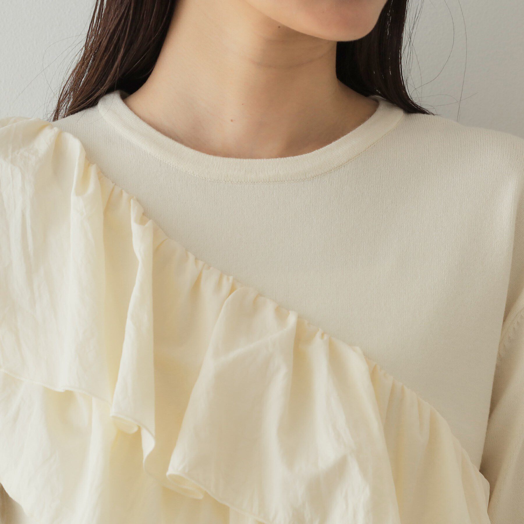 OPAQUE.CLIP「ダブルフリルドッキングニット【洗濯機洗い可】」|ニット・セーター|
