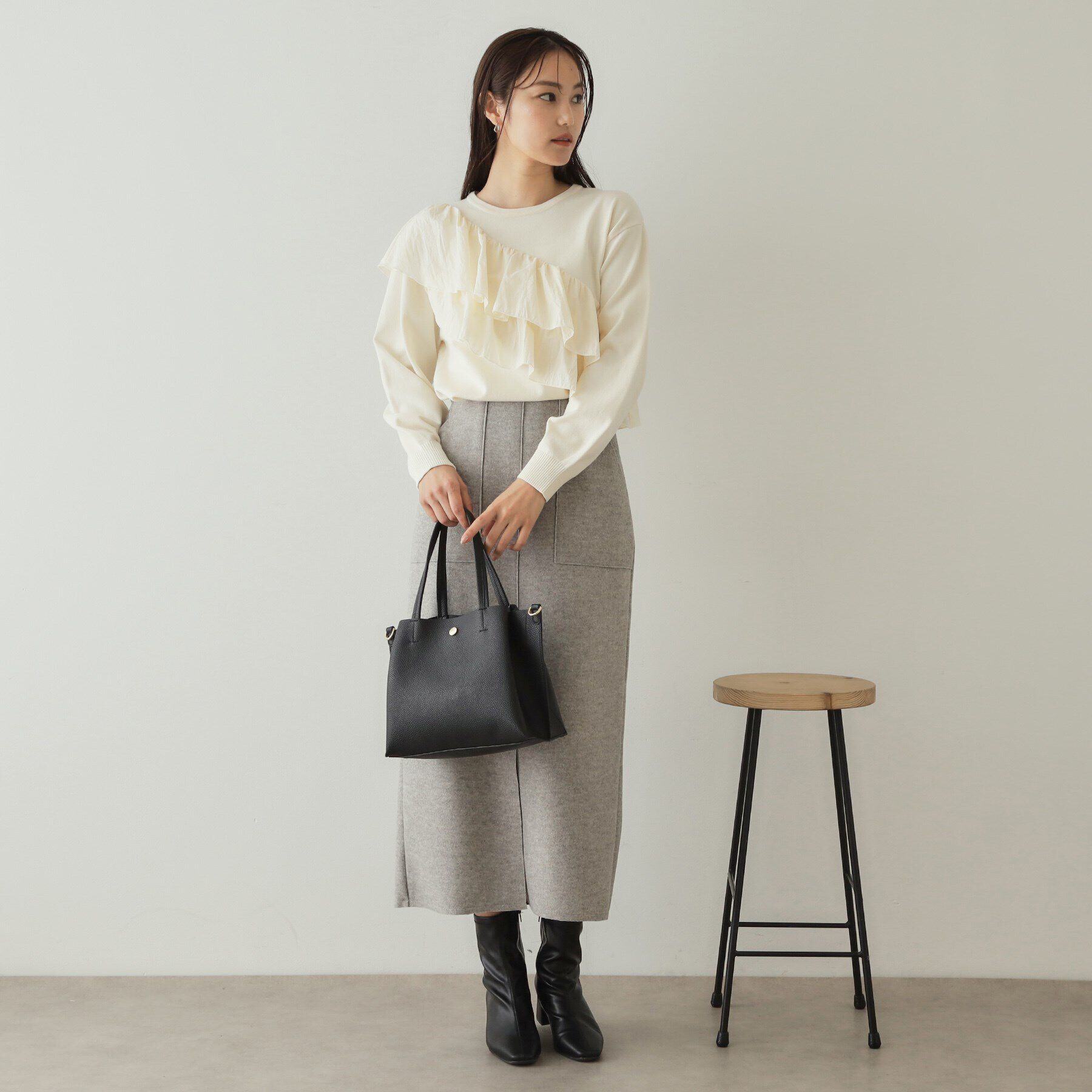 OPAQUE.CLIP「ダブルフリルドッキングニット【洗濯機洗い可】」|ニット・セーター|