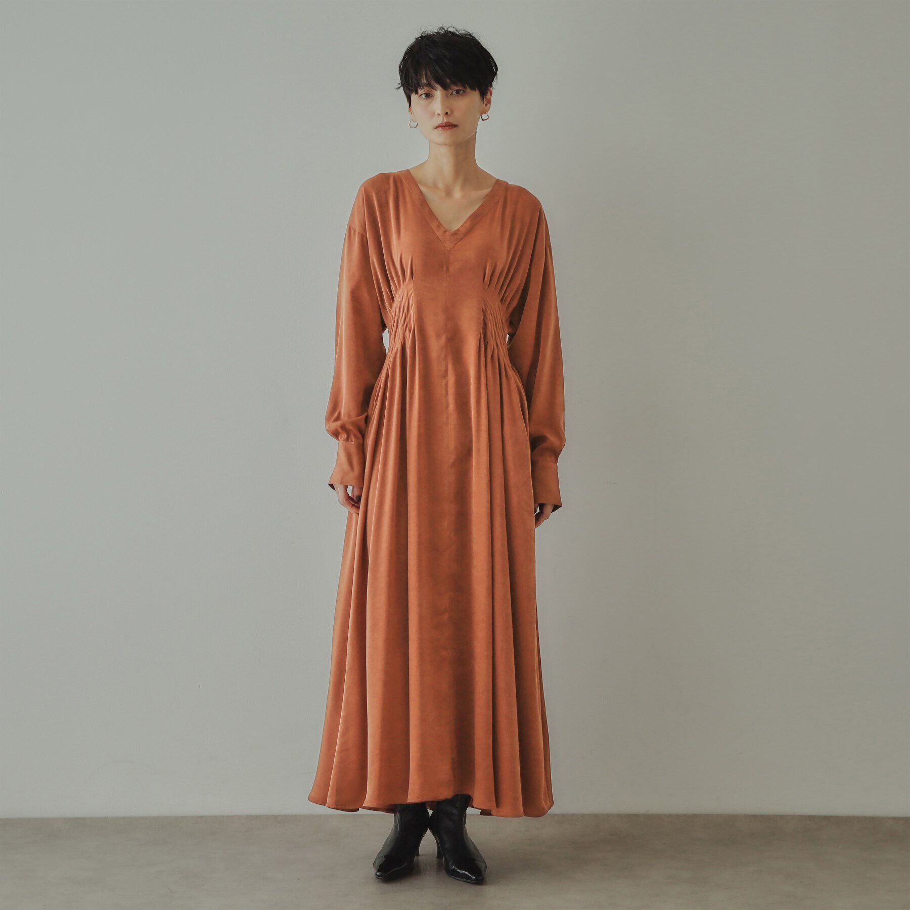 OPAQUE.CLIP「【大草直子さんコラボ】ウエストタックワンピース」|ワンピース|