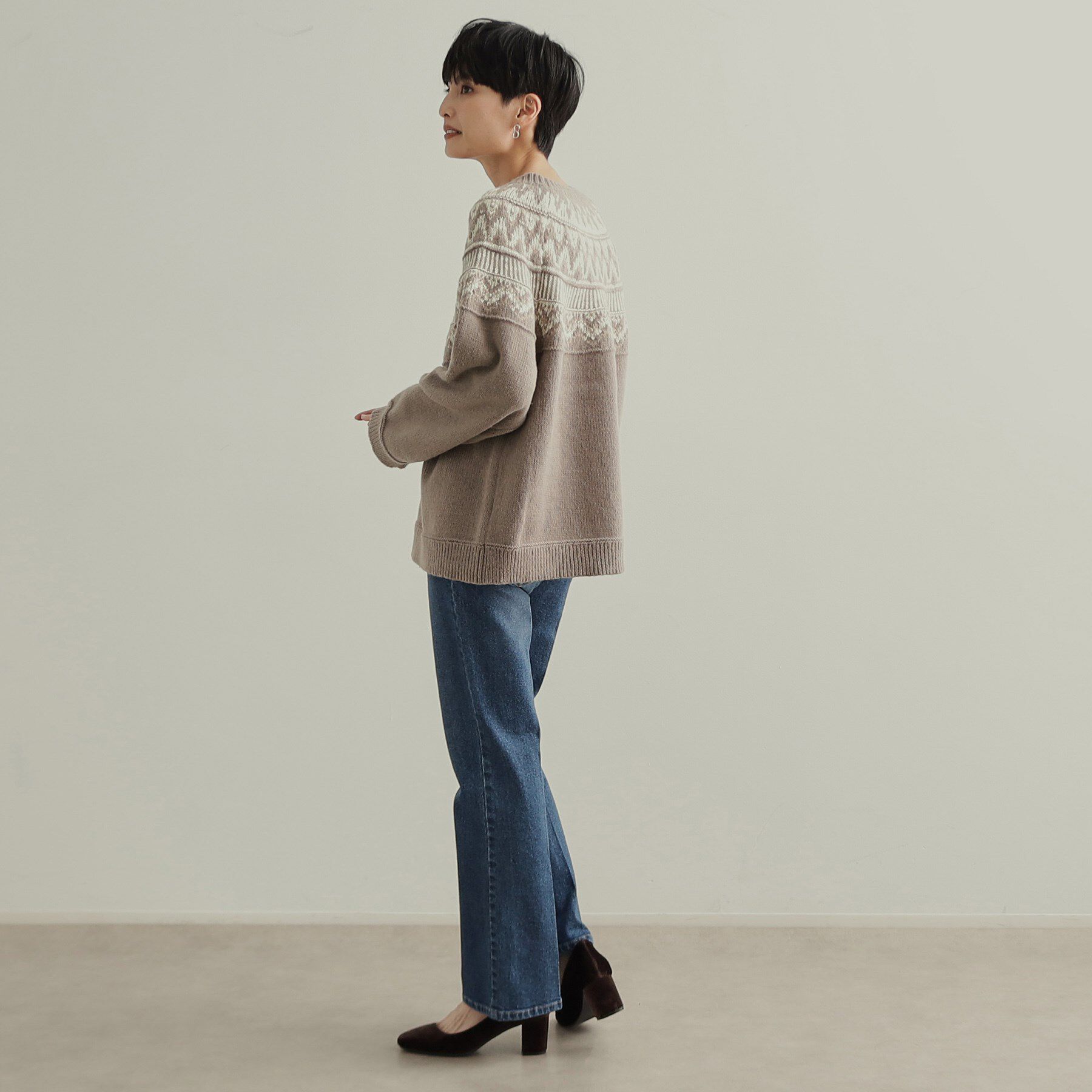 OPAQUE.CLIP「フェアアイル柄ニット【洗濯機洗い可】」|ニット・セーター|