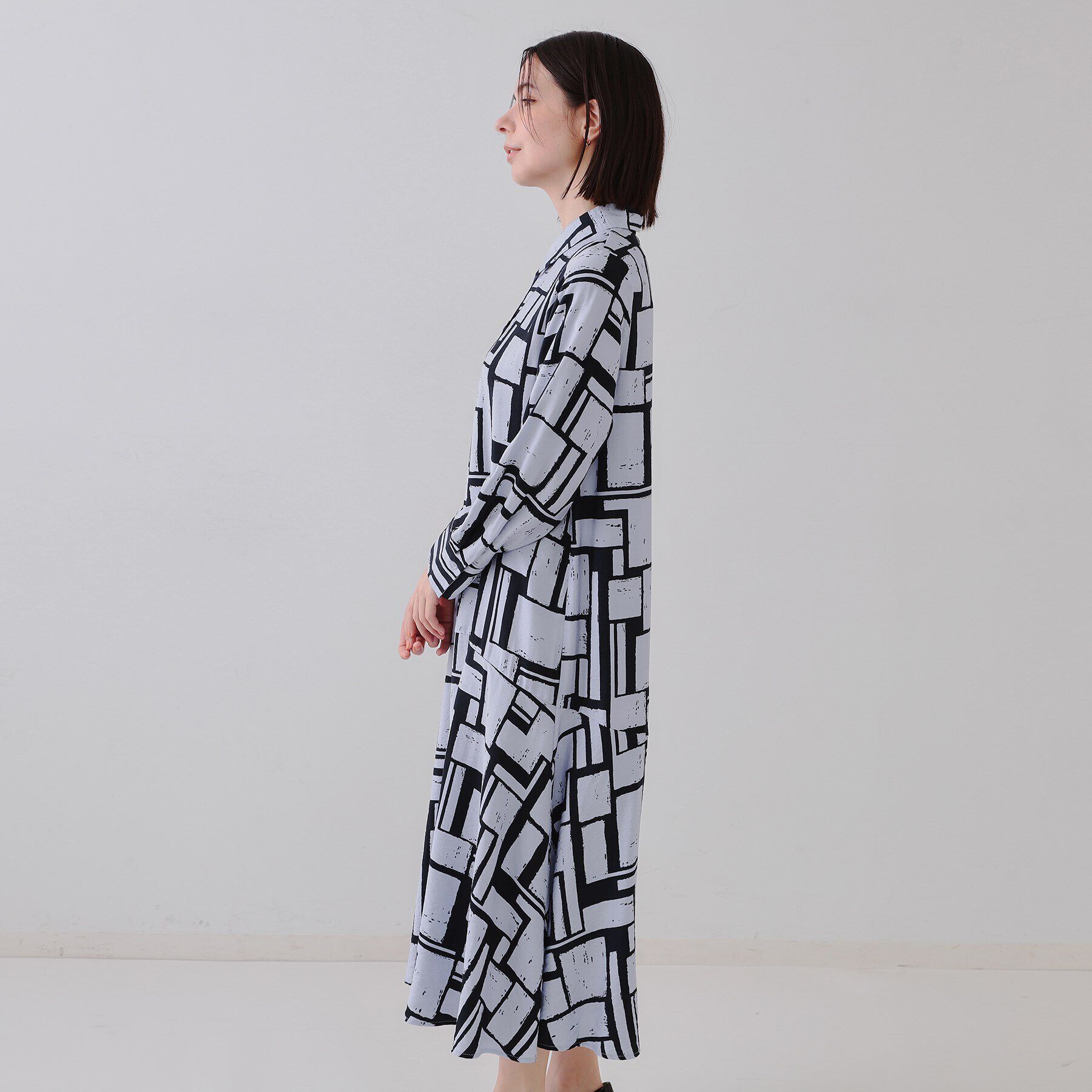 OPAQUE.CLIP「ジオメトリックプリントワンピース」|ワンピース|
