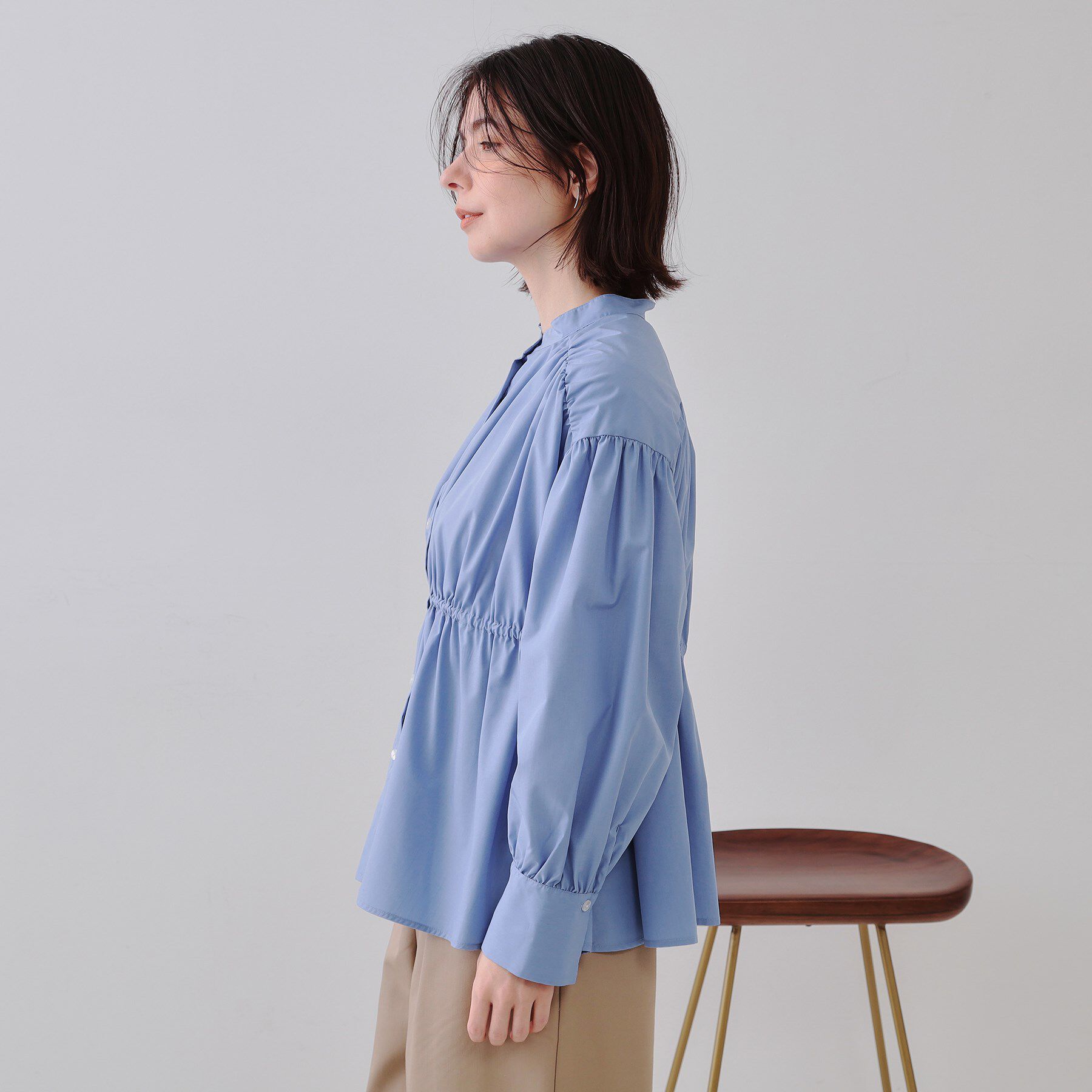 OPAQUE.CLIP「ウエストリボンペプラムシャツ【洗濯機洗い可】」|シャツ・ブラウス|
