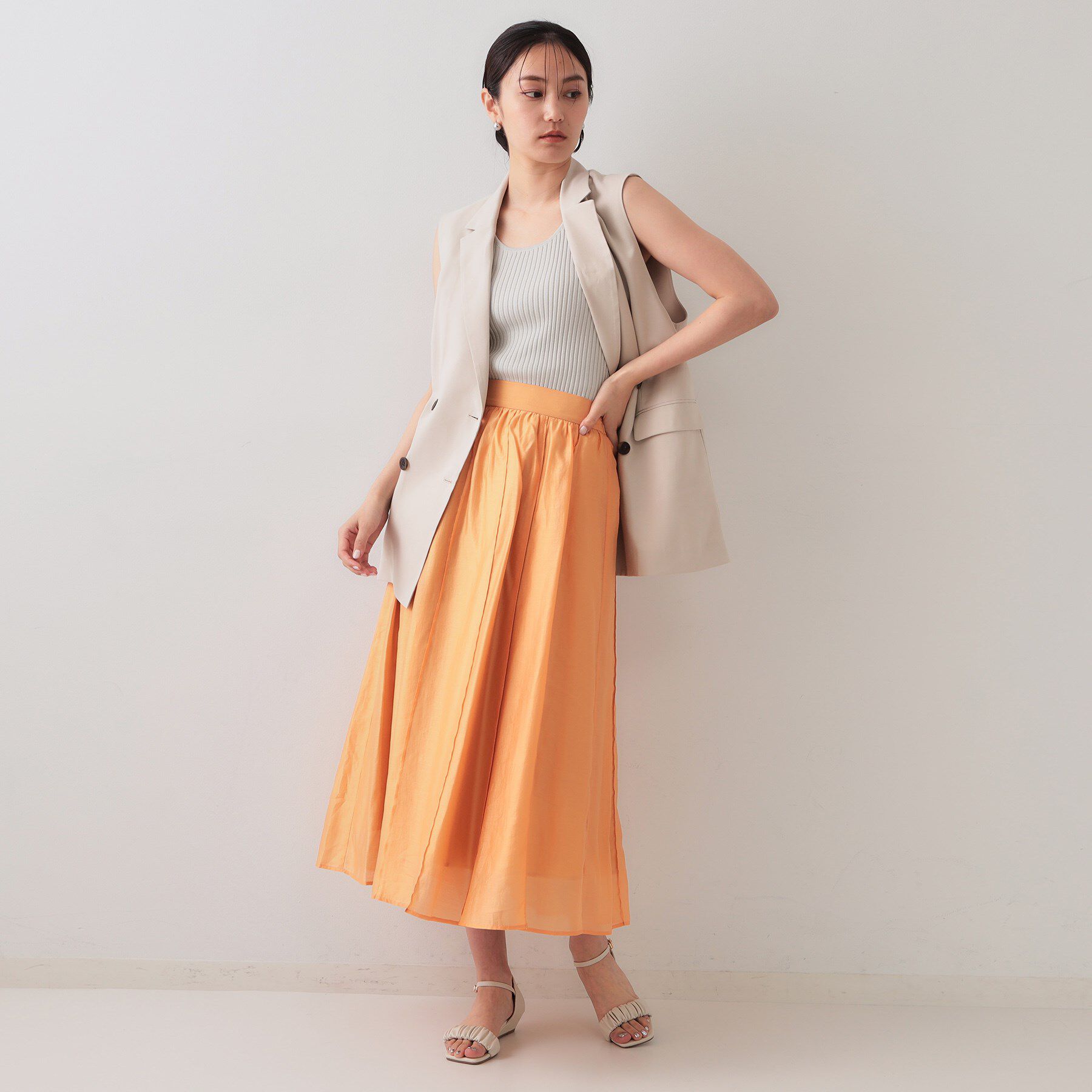 OPAQUE.CLIP「ラメニットタンクトップ【洗濯機洗い可／抗ピル】」|キャミソール|