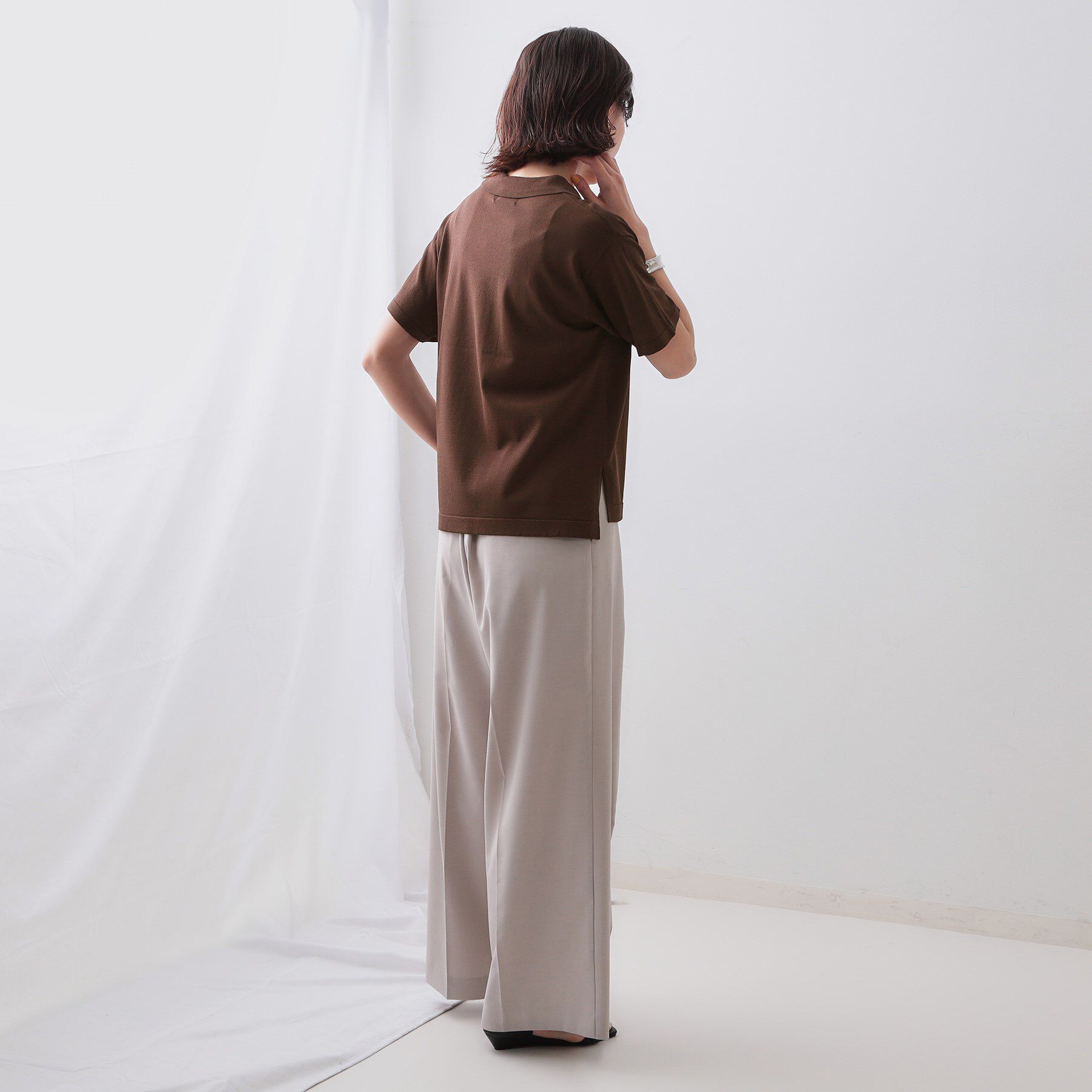 OPAQUE.CLIP「スキッパーニット【UV/接触冷感/抗ピル/洗濯機洗い可】」|ニット・セーター|