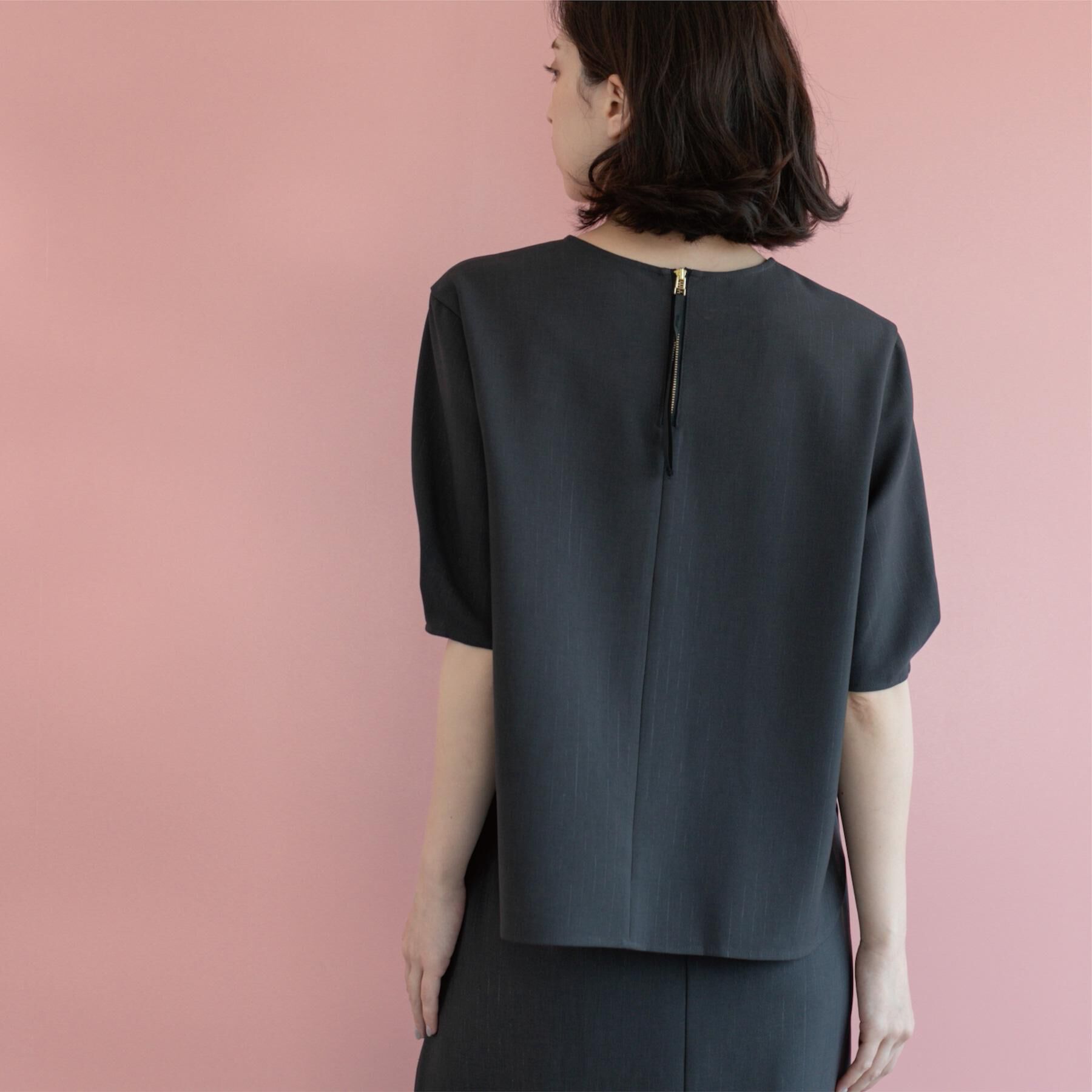 OPAQUE.CLIP「ラメストライプタックスリーブブラウス/セットアップ可【洗濯機洗い可/防シワ/吸水速乾】」|シャツ・ブラウス|