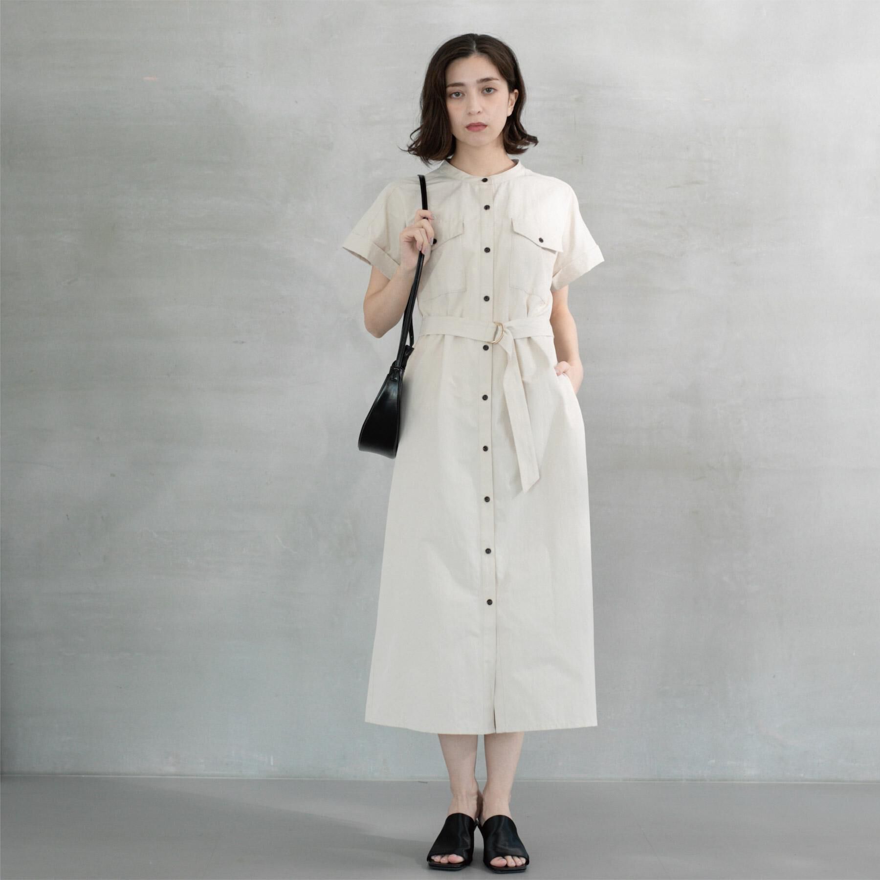 OPAQUE.CLIP「ダブルポケットシャツワンピース【洗濯機洗い可】」|ワンピース|