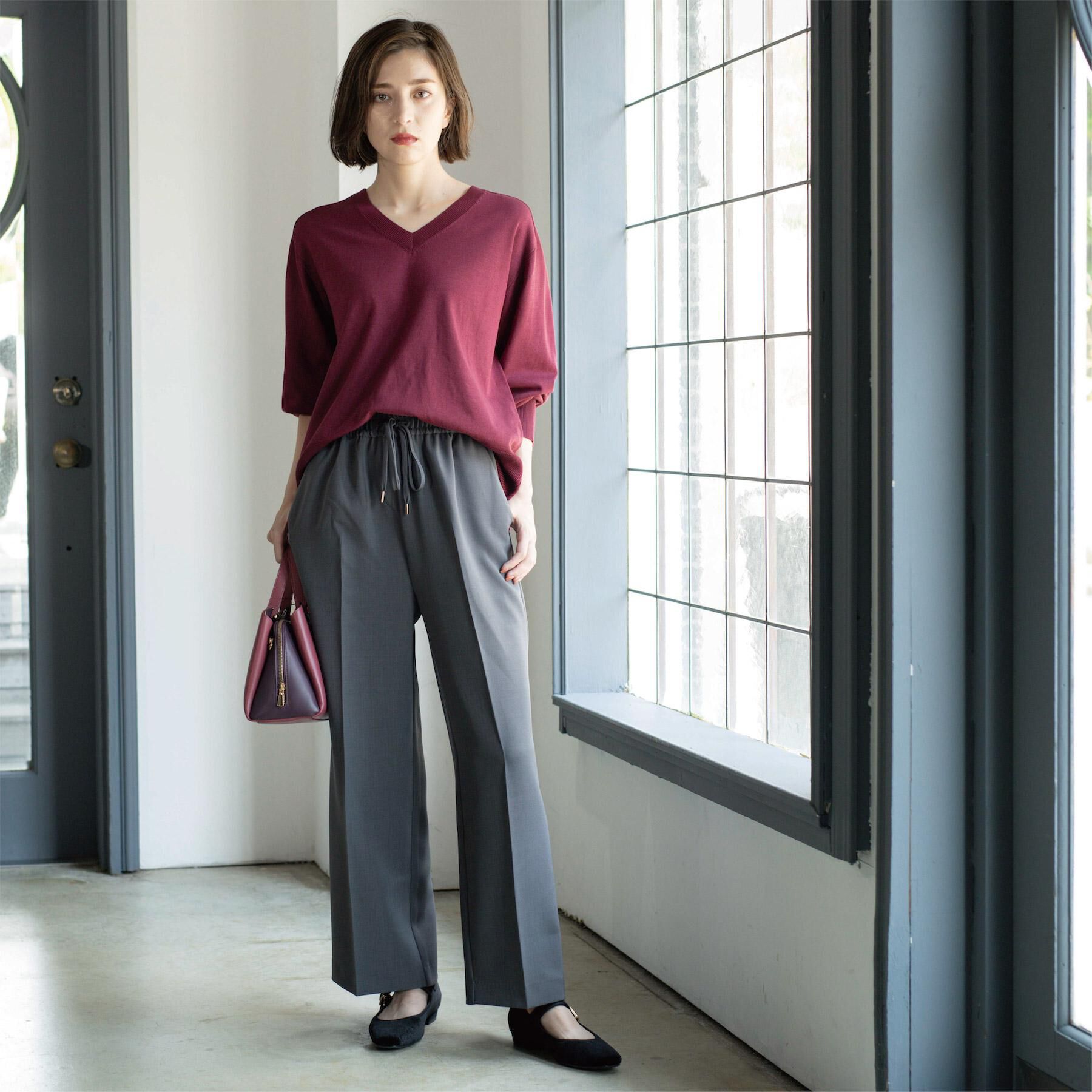 OPAQUE.CLIP「《SS-LLサイズ》ストレッチ美脚イージーワイドパンツ【防シワ/洗濯機洗い可】」|その他|