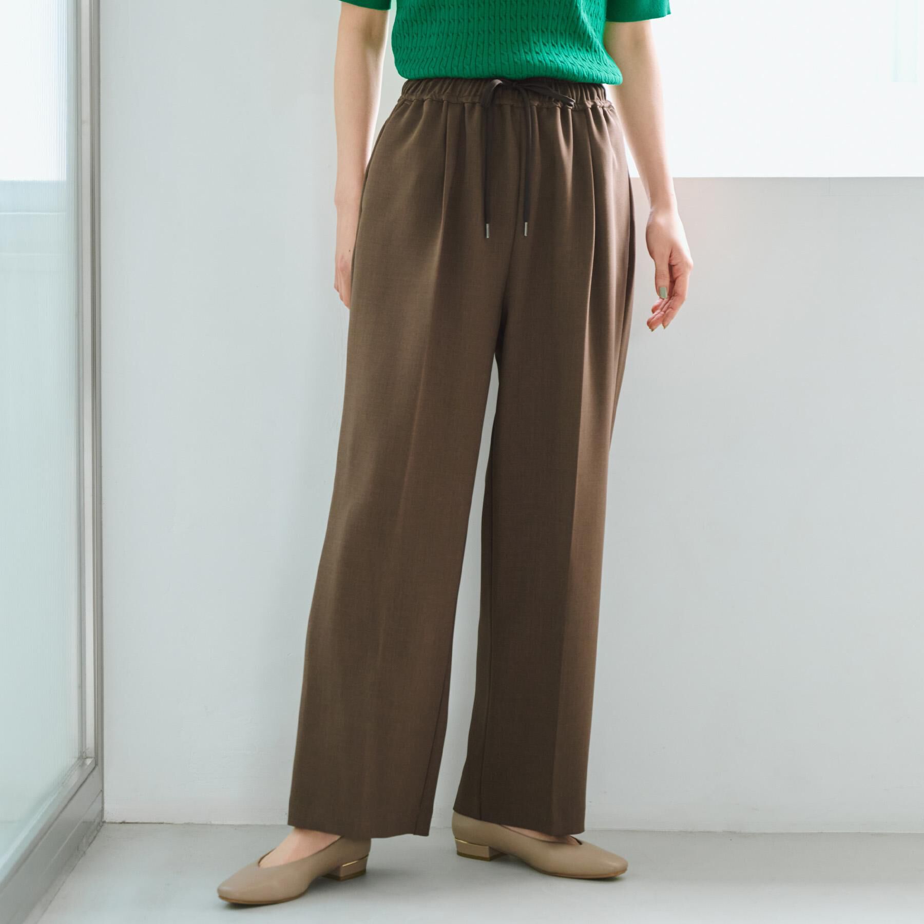 OPAQUE.CLIP「《SS-LLサイズ》ストレッチ美脚イージーワイドパンツ【防シワ/洗濯機洗い可】」|その他|