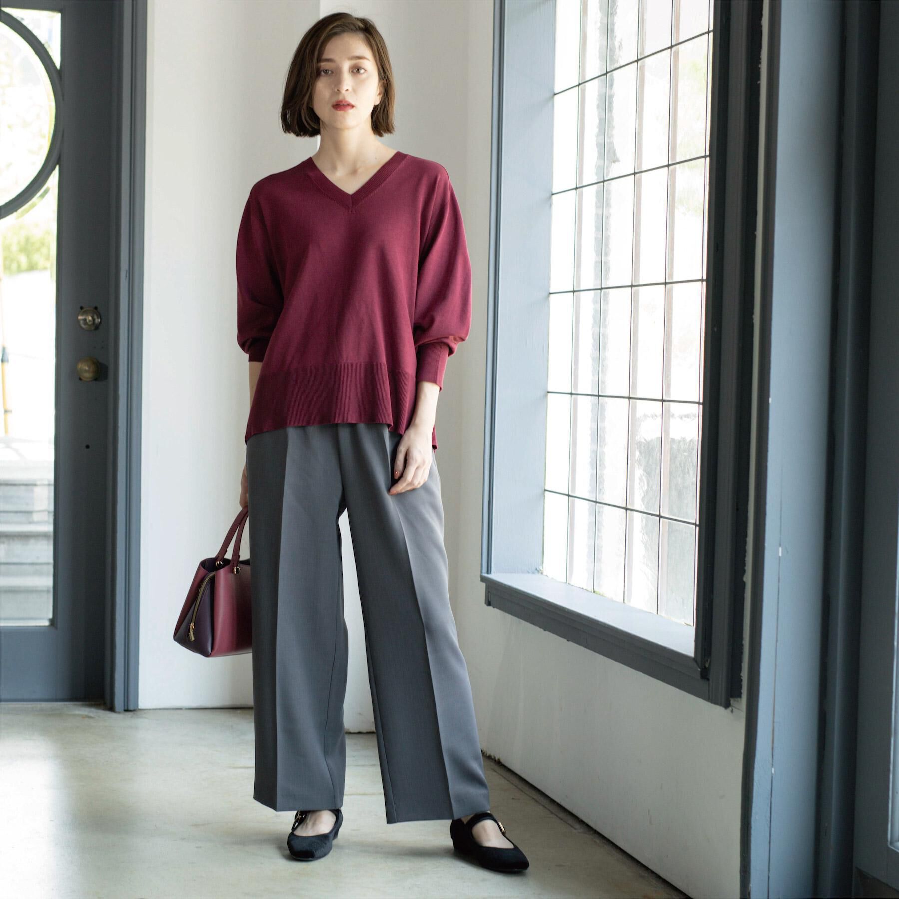 OPAQUE.CLIP「《SS-LLサイズ》ストレッチ美脚イージーワイドパンツ【防シワ/洗濯機洗い可】」|その他|