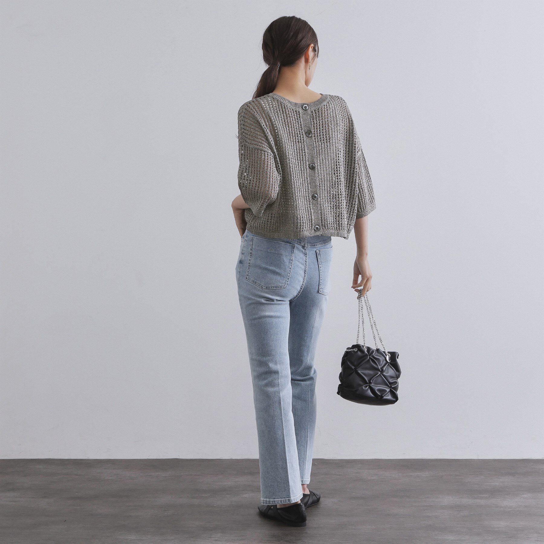 OPAQUE.CLIP「2WAY ラメメッシュニット【洗濯機洗い可/抗ピル】」|ニット・セーター|