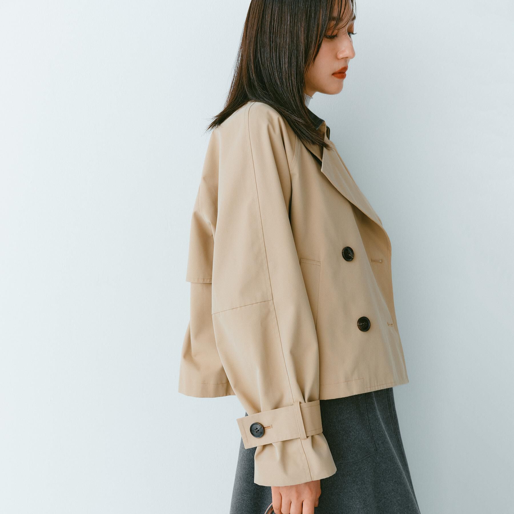 OPAQUE.CLIP「ショートトレンチコート【洗える】」|トレンチコート|
