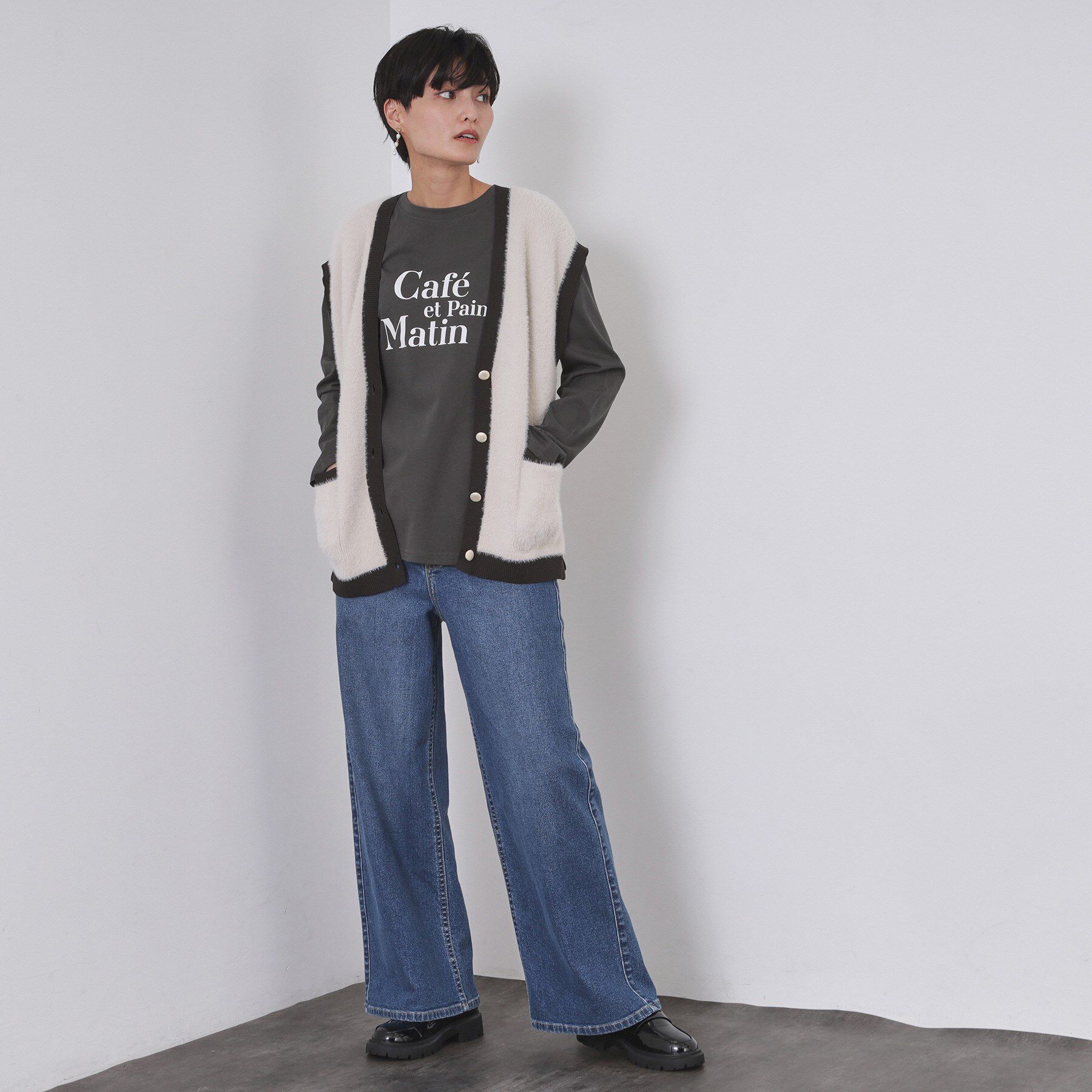 OPAQUE.CLIP「ロングロゴTシャツ【洗濯機OK】」|Tシャツ・カットソー|